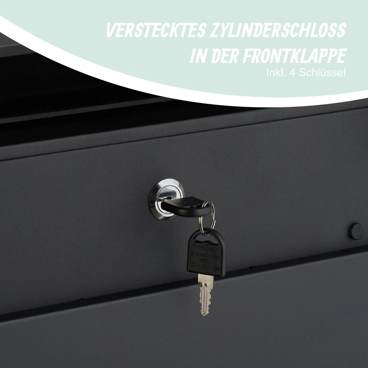 Briefkasten mit Zeitungsfach Schwarz von Relaxdays