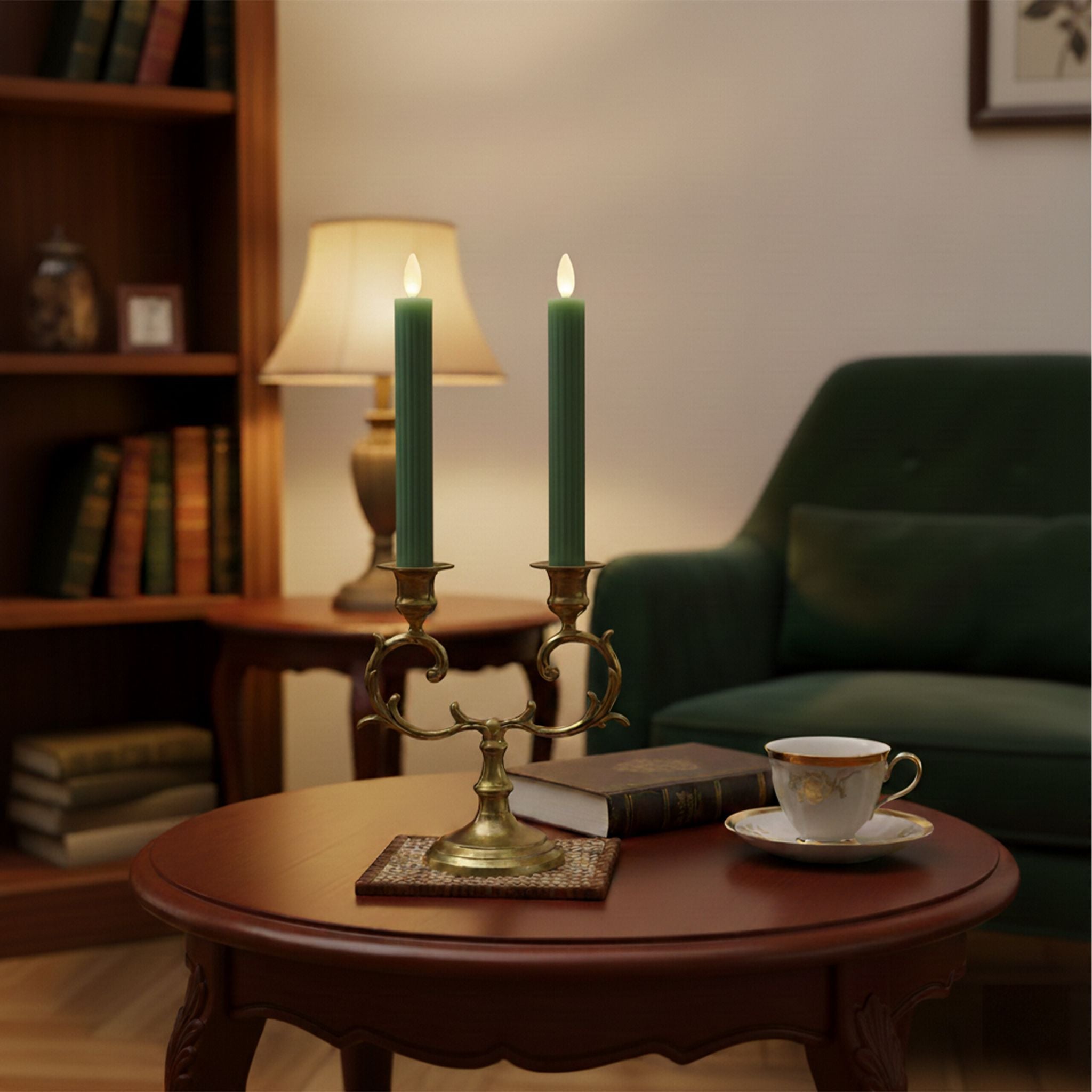LED Stabkerzen 2er-Set Beige von Relaxdays