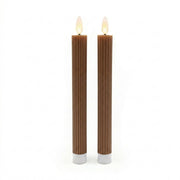 LED Stabkerzen 2er-Set Dunkelbraun von Relaxdays