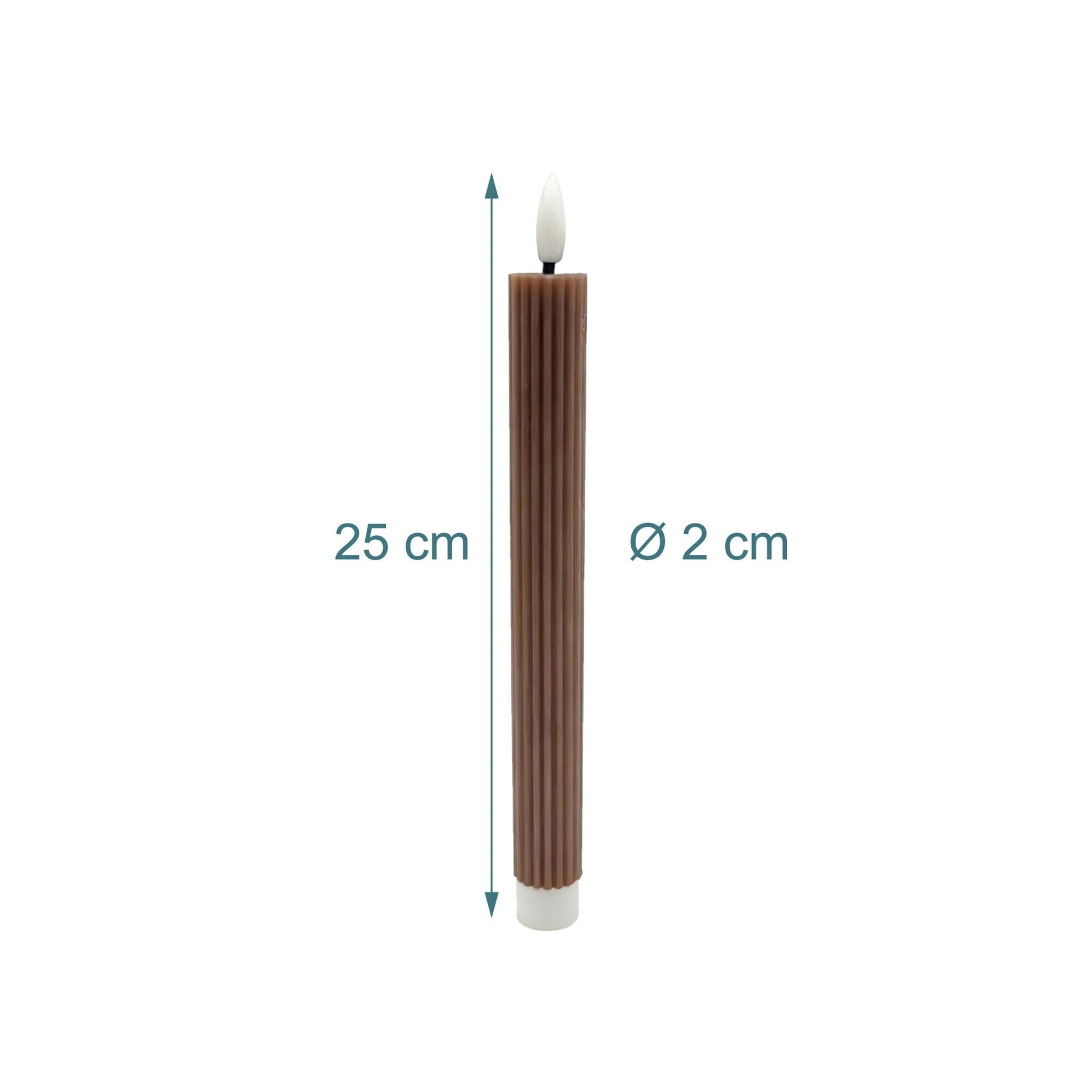 LED Stabkerzen 2er-Set Dunkelbraun von Relaxdays
