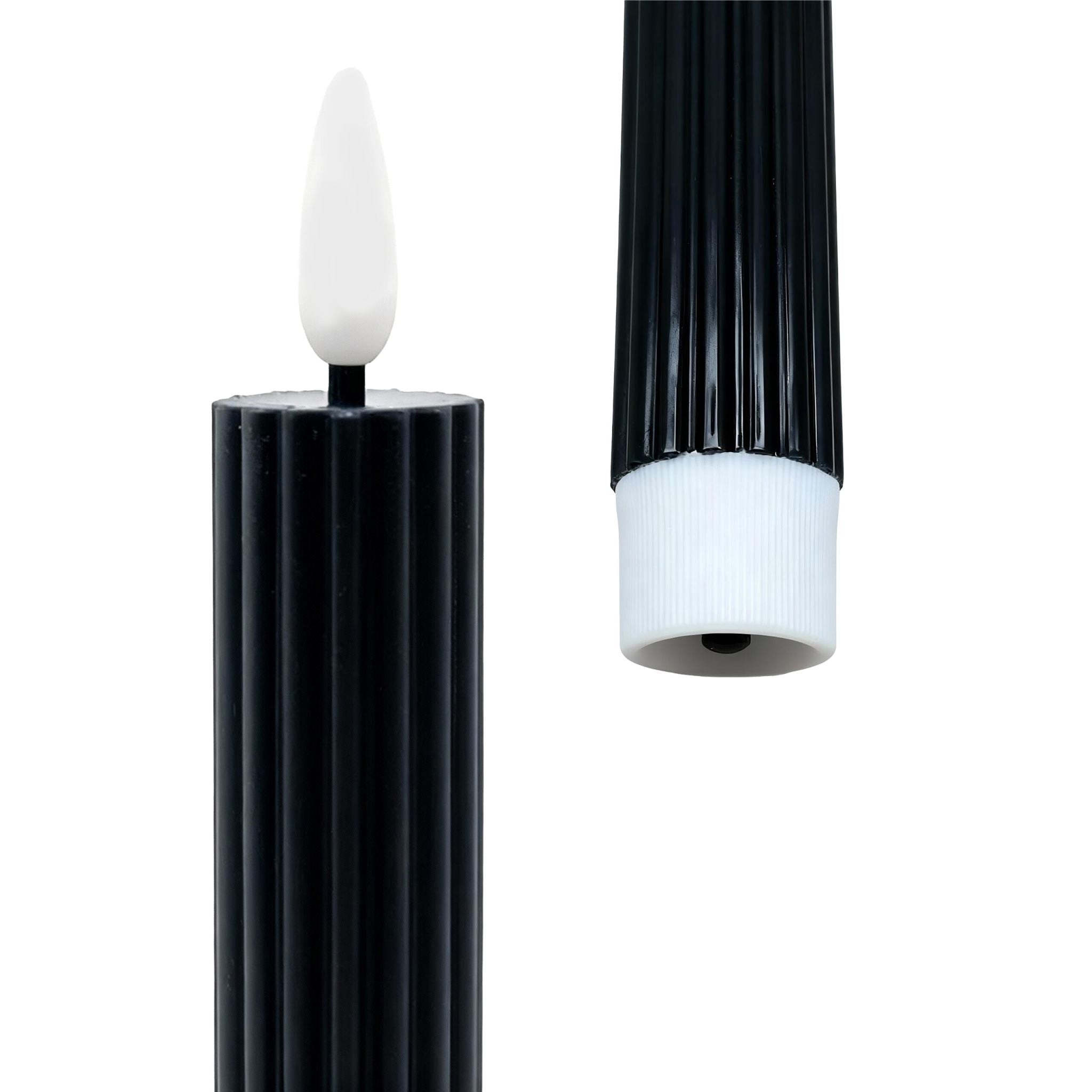 LED Stabkerzen 2er-Set Schwarz von Relaxdays