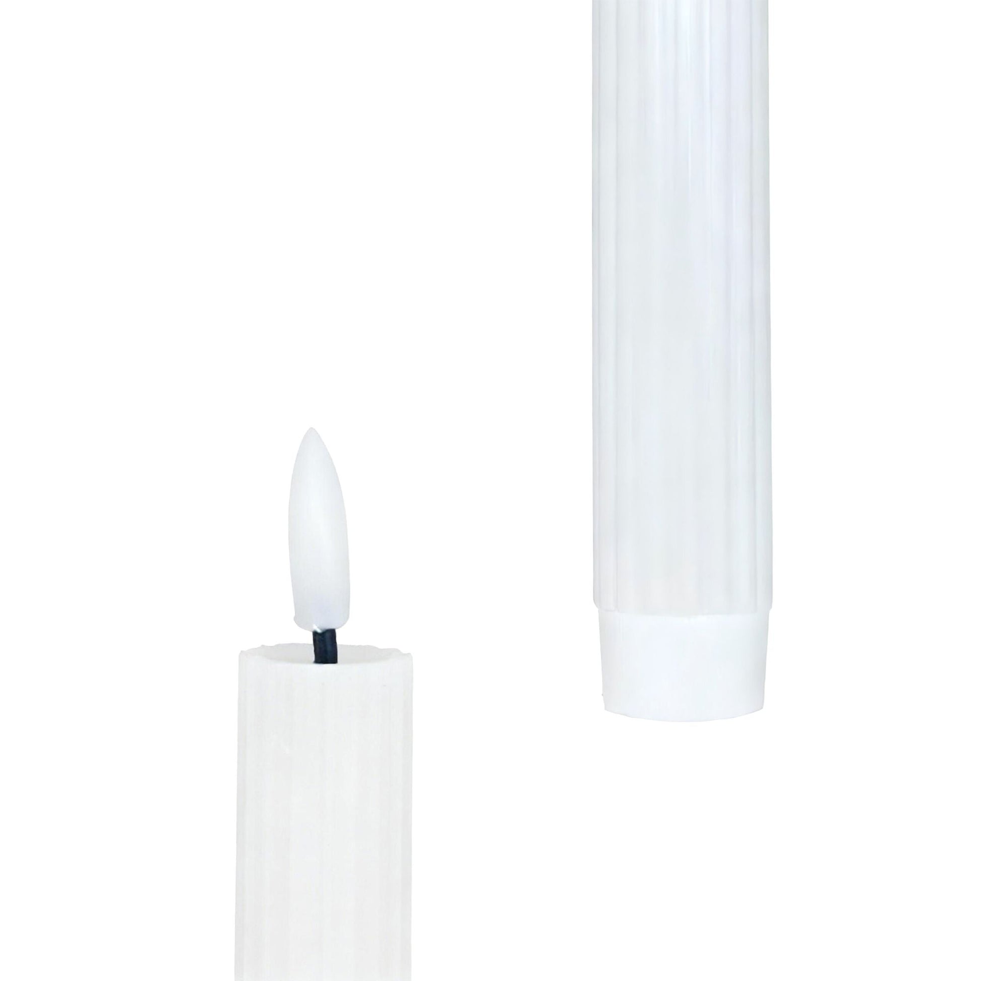 LED Stabkerzen 2er-Set Weiss von Relaxdays