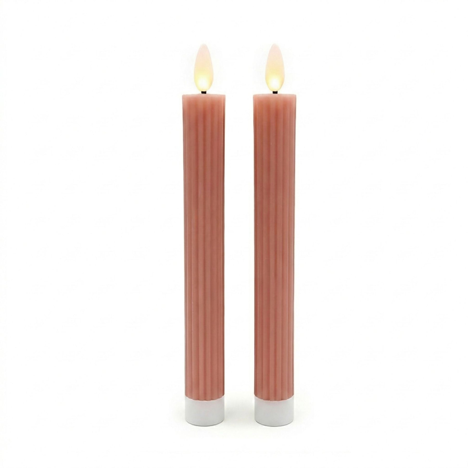 LED Stabkerzen 2er-Set Rosa von Relaxdays