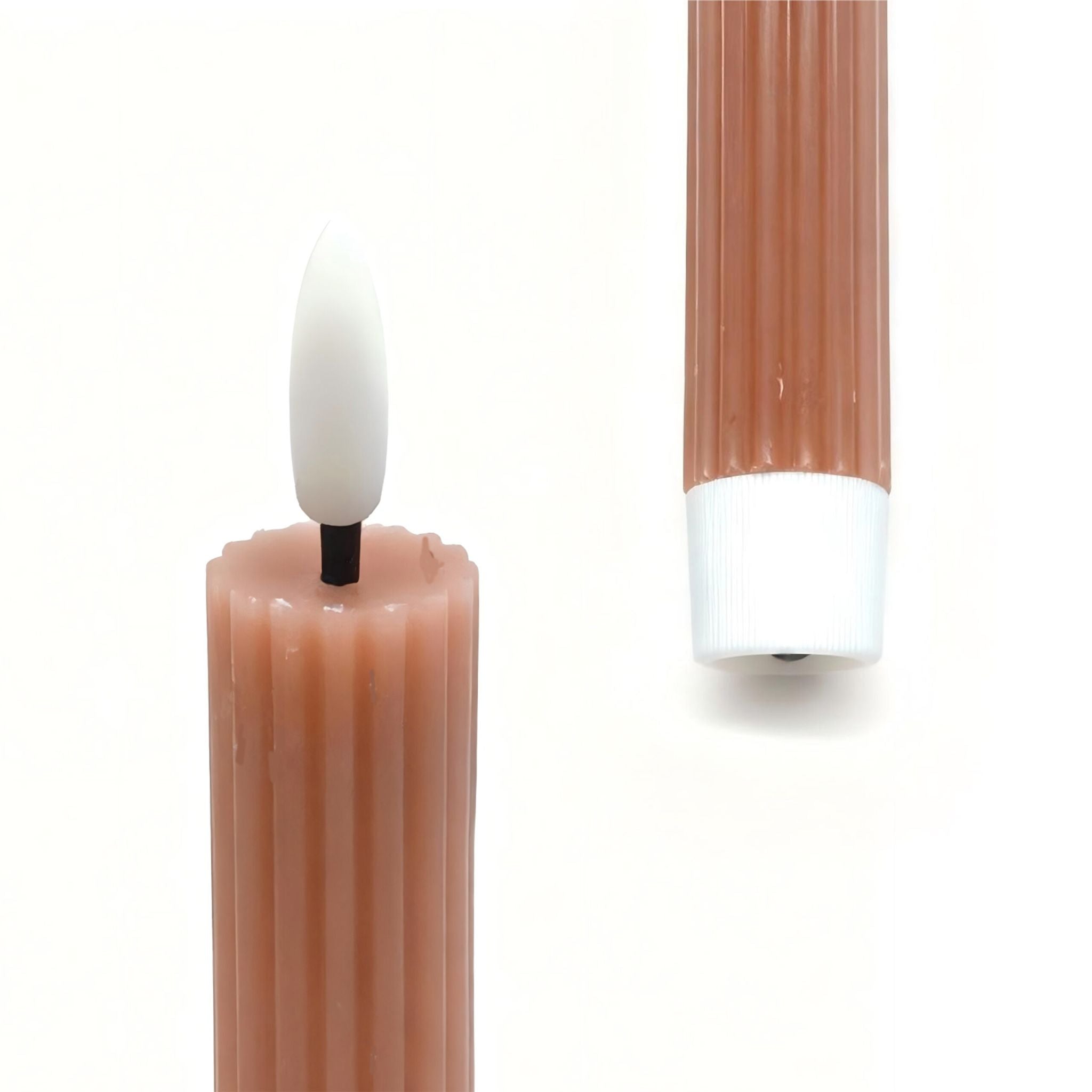 LED Stabkerzen 2er-Set Rosa von Relaxdays
