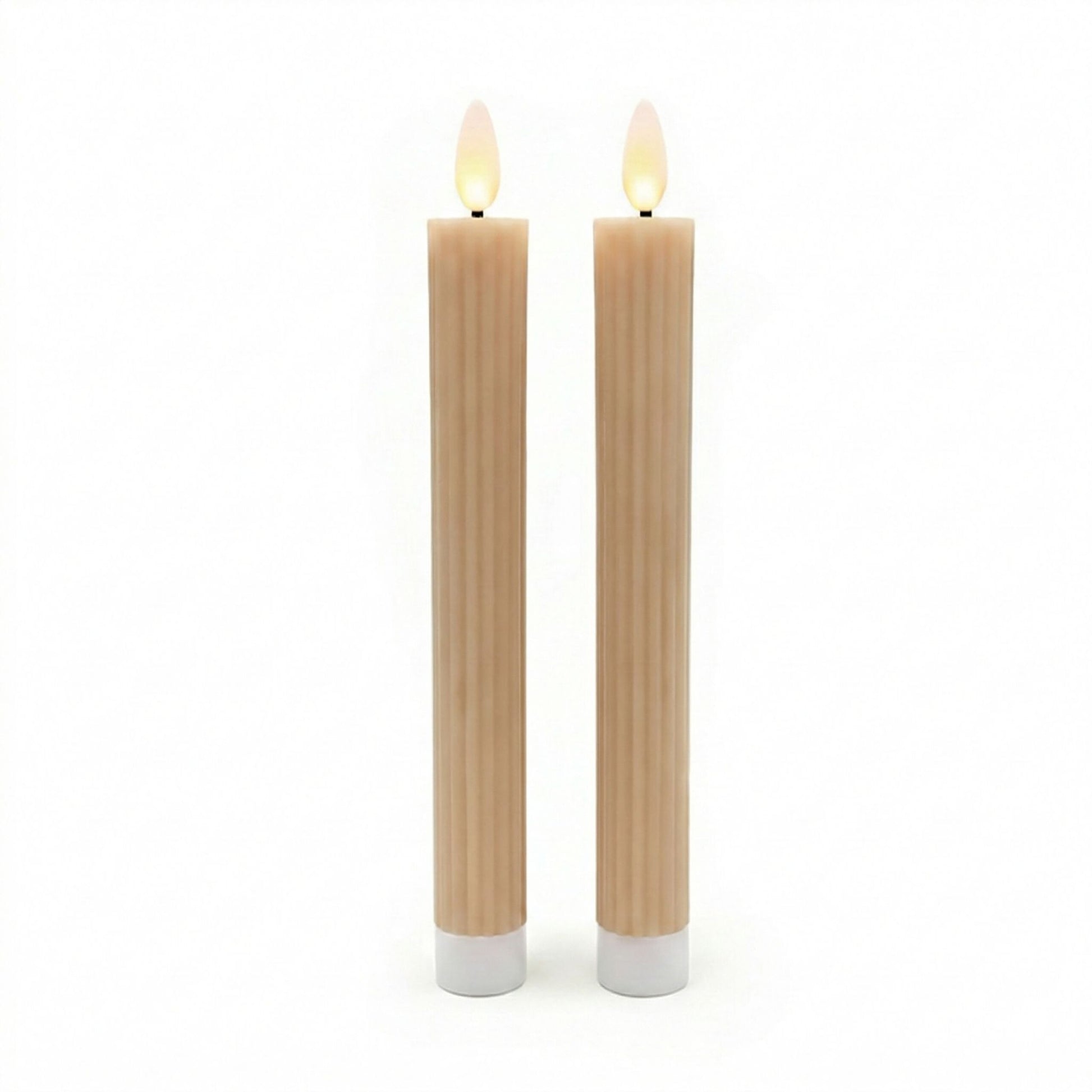 LED Stabkerzen 2er-Set Hellbraun von Relaxdays