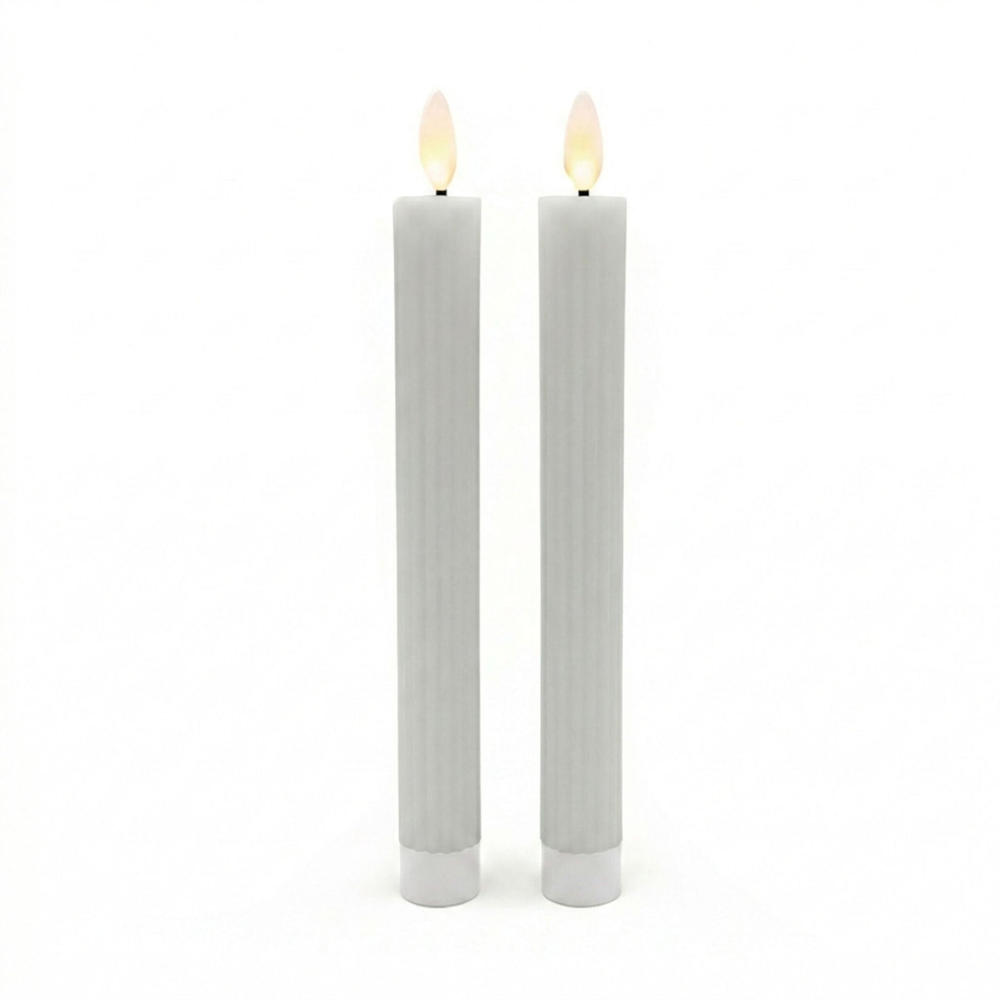 LED Stabkerzen 2er-Set Grau von Relaxdays