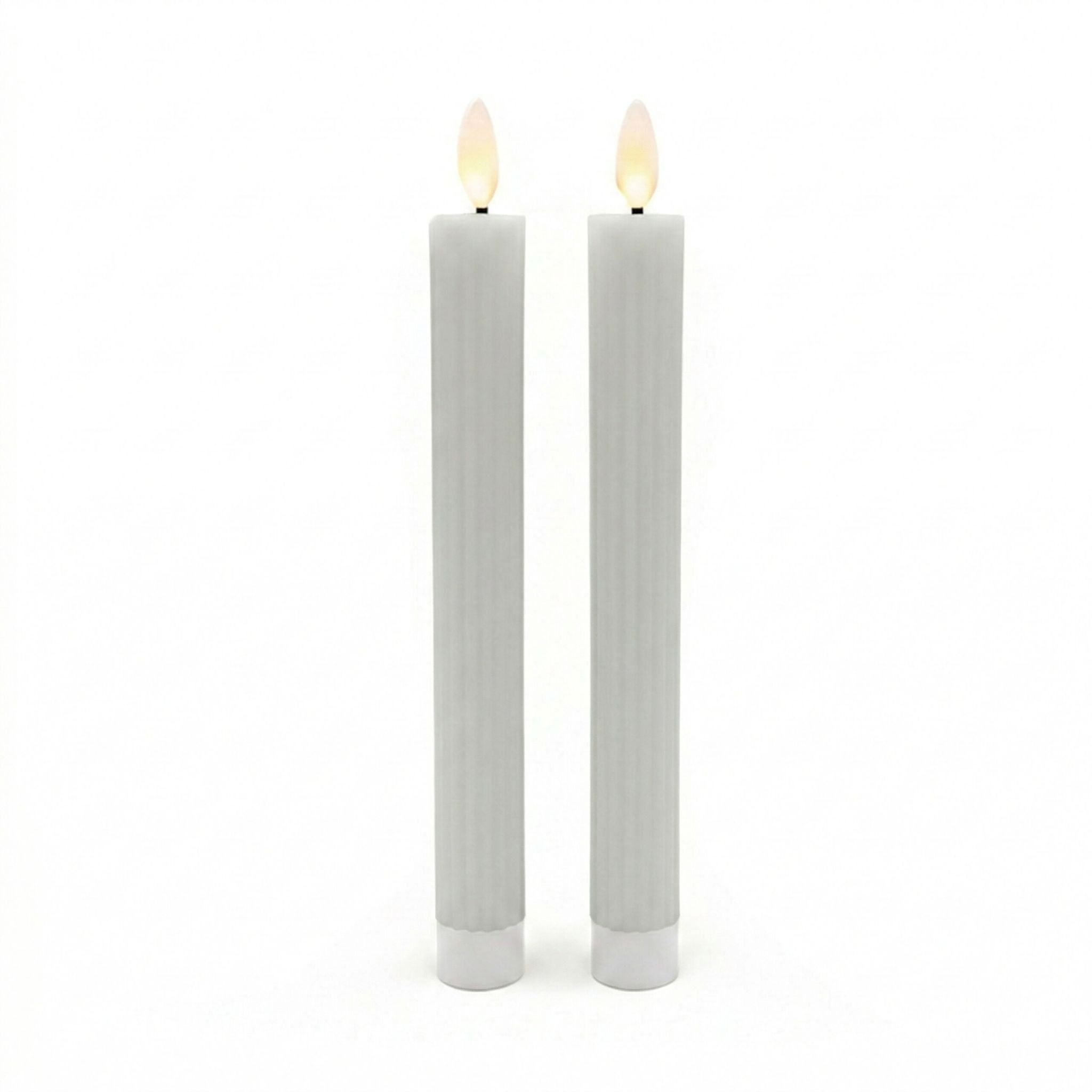 LED Stabkerzen 2er-Set Grau von Relaxdays