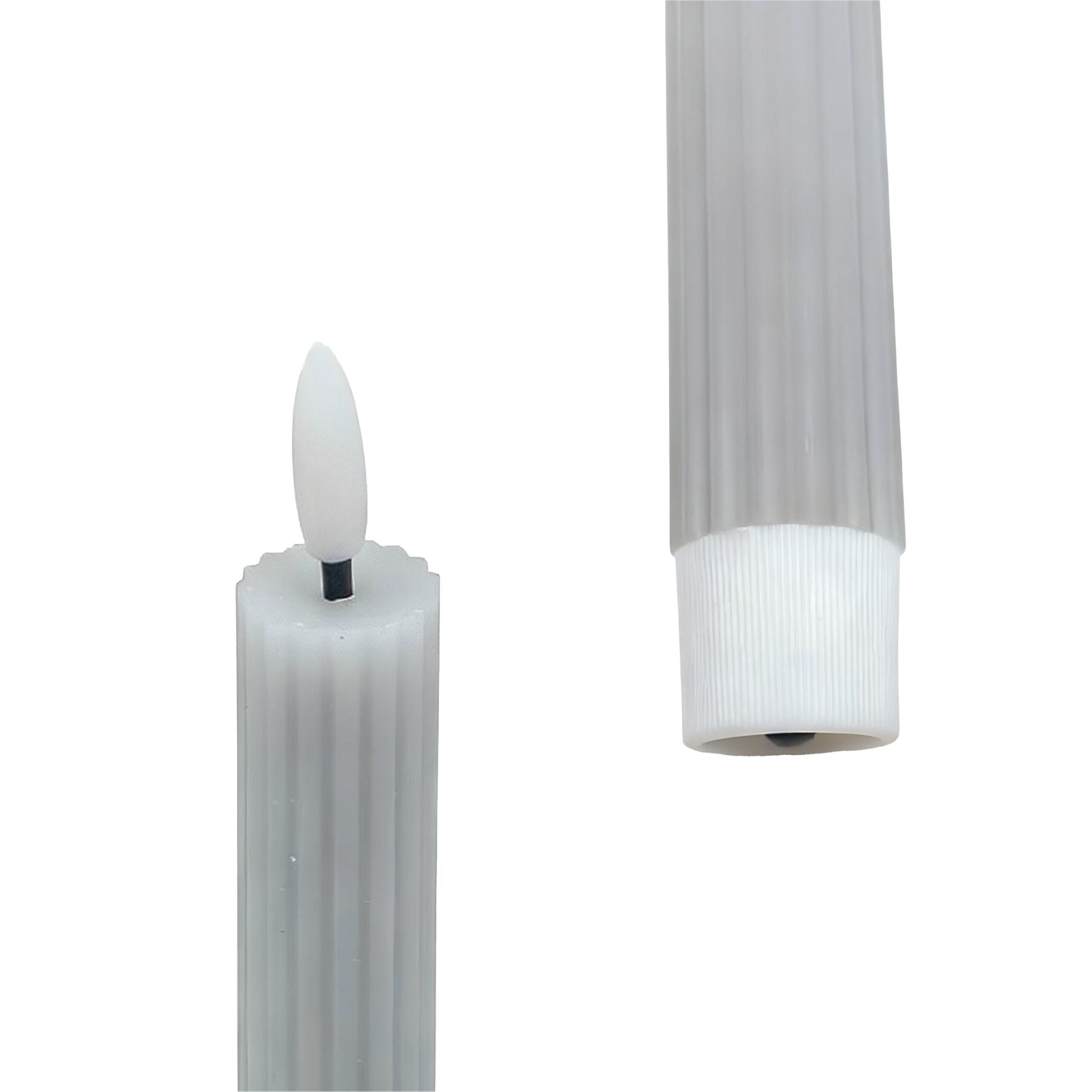 LED Stabkerzen 2er-Set Grau von Relaxdays