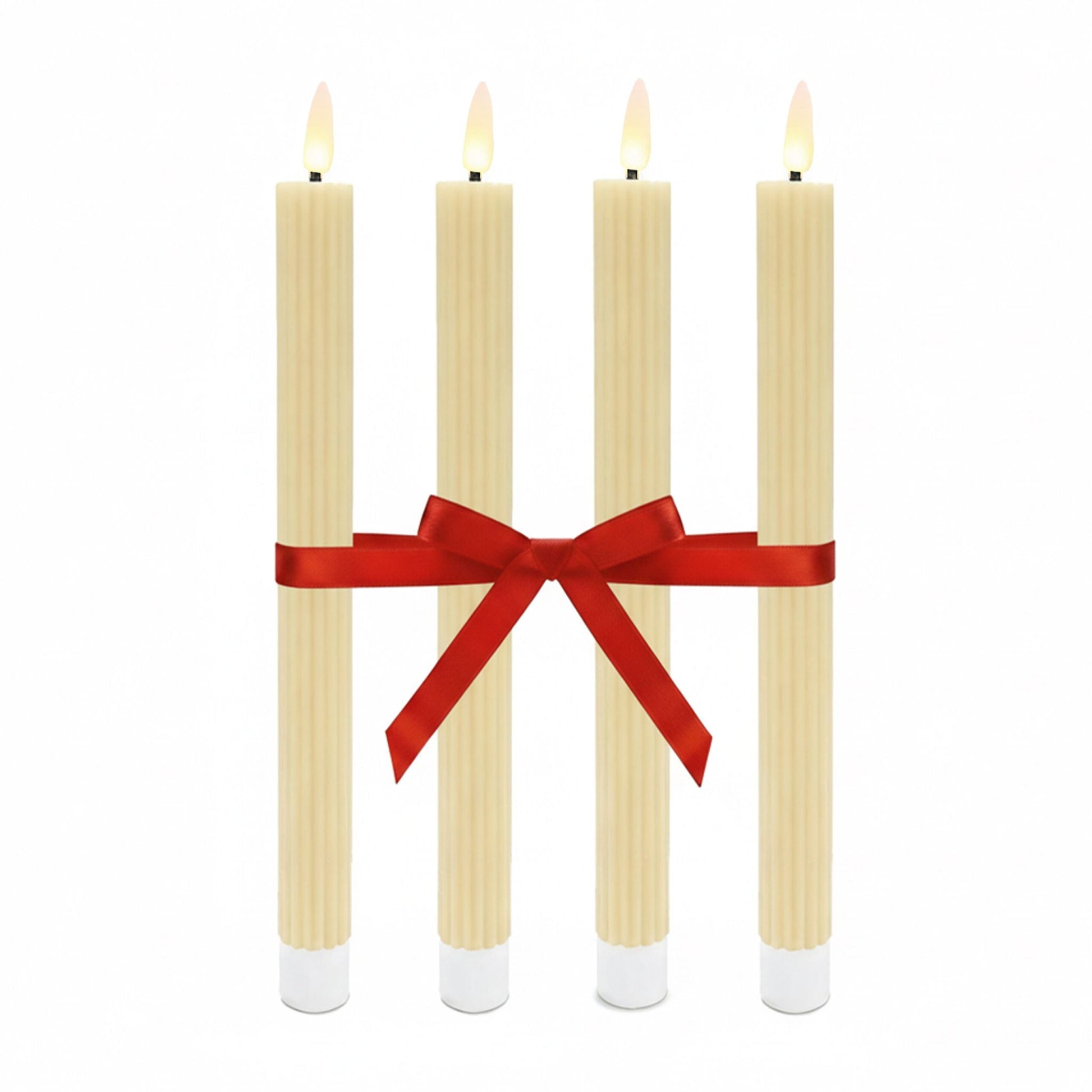 LED Stabkerzen 4er-Set Beige von Relaxdays