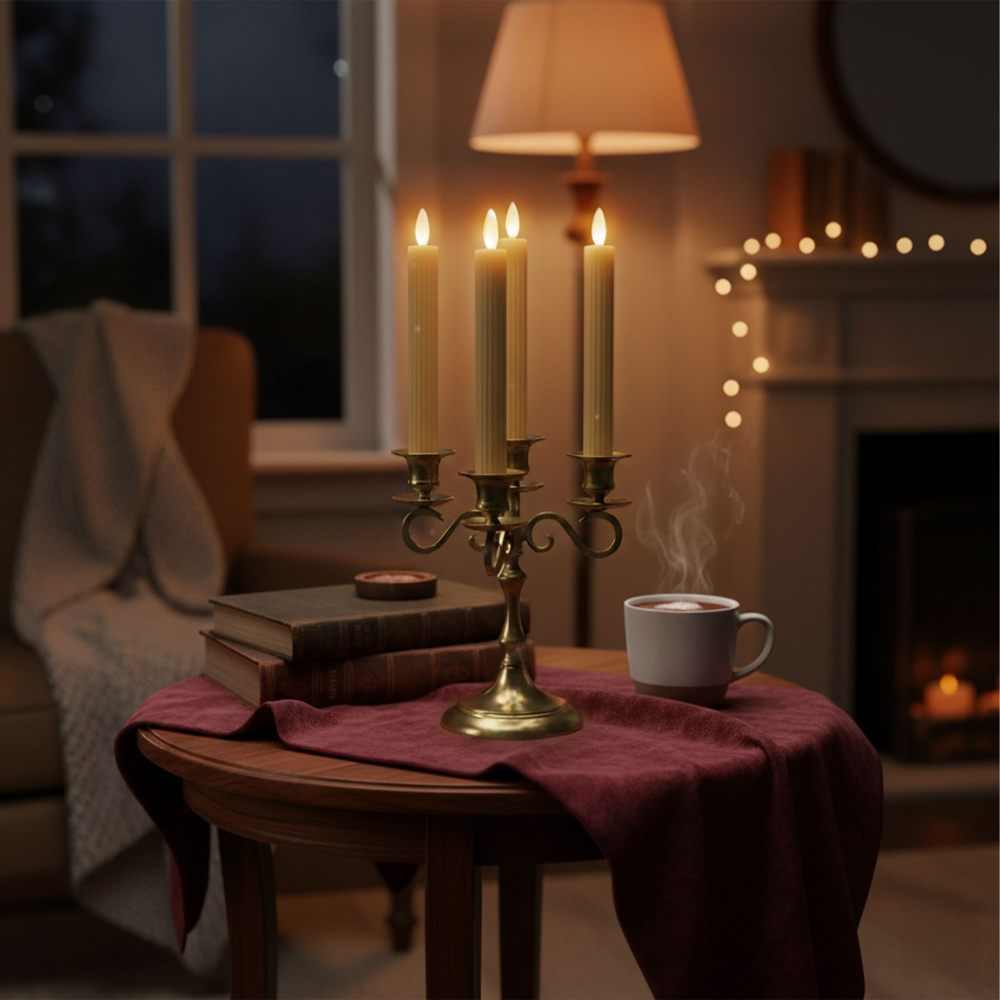 LED Stabkerzen 4er-Set Beige von Relaxdays