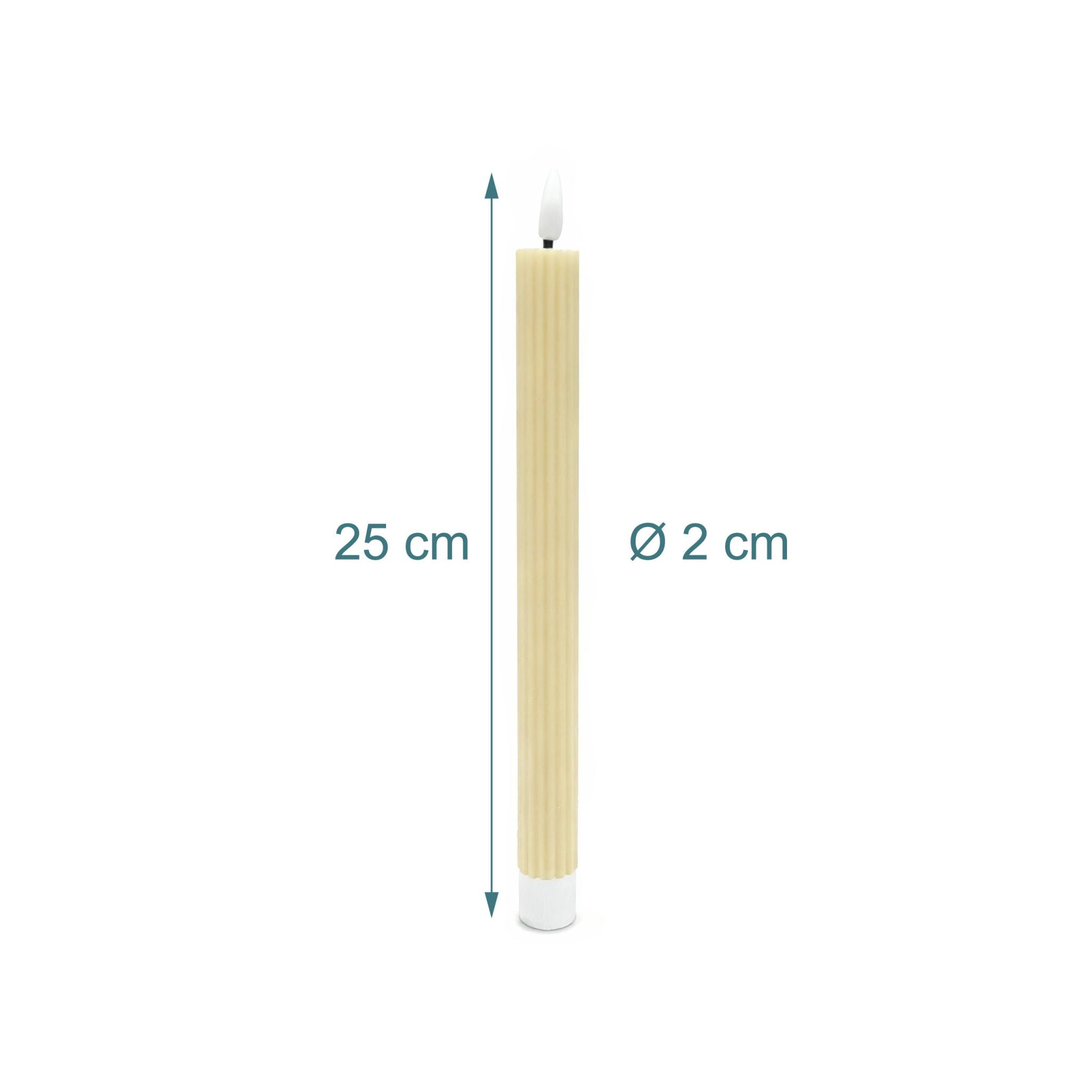 LED Stabkerzen 4er-Set Beige von Relaxdays