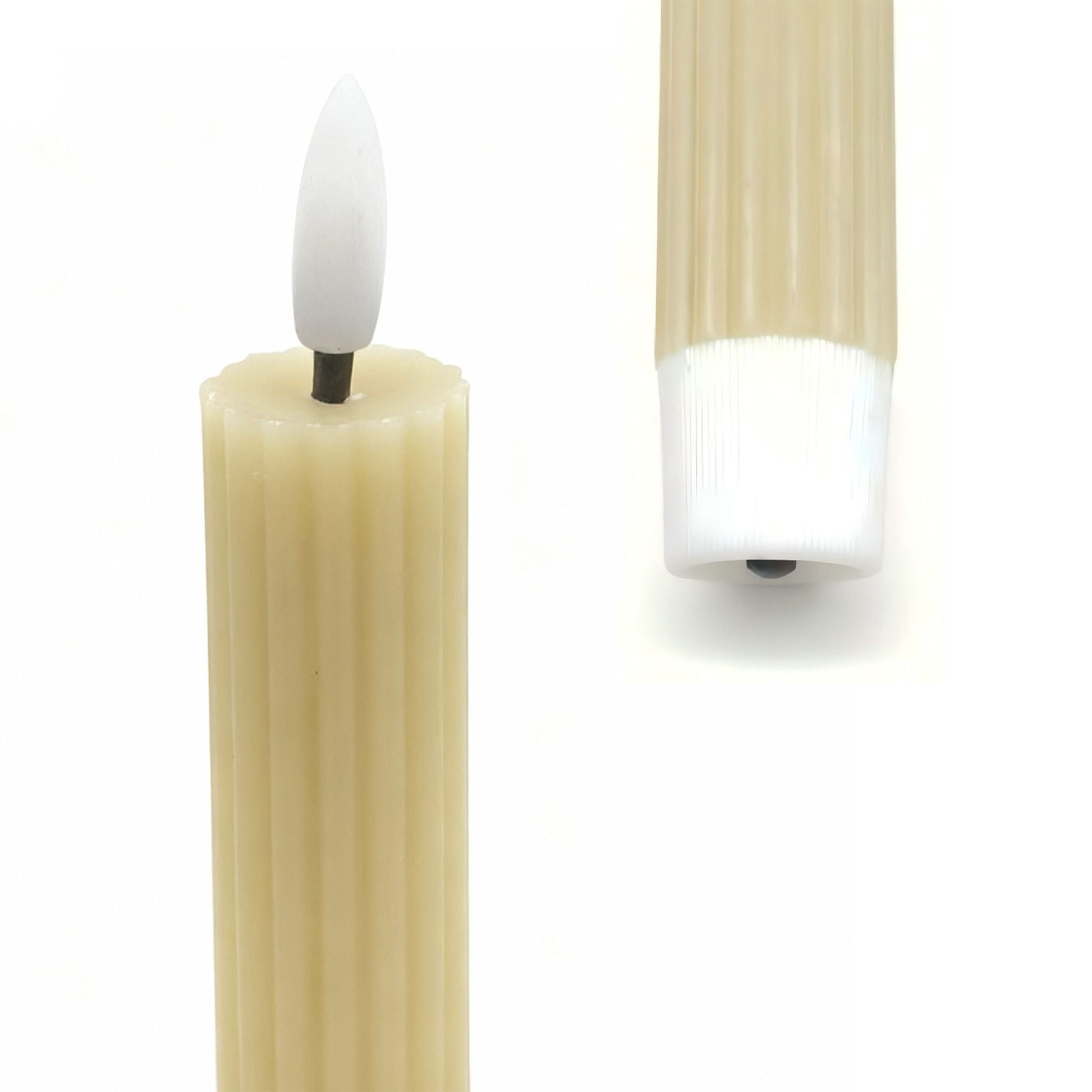 LED Stabkerzen 4er-Set Beige von Relaxdays