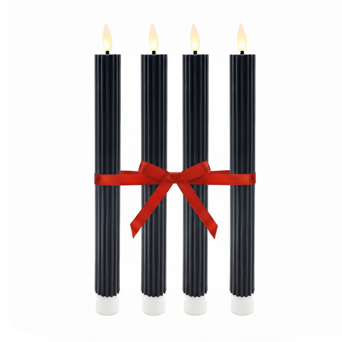 LED Stabkerzen 4er-Set Schwarz von Relaxdays