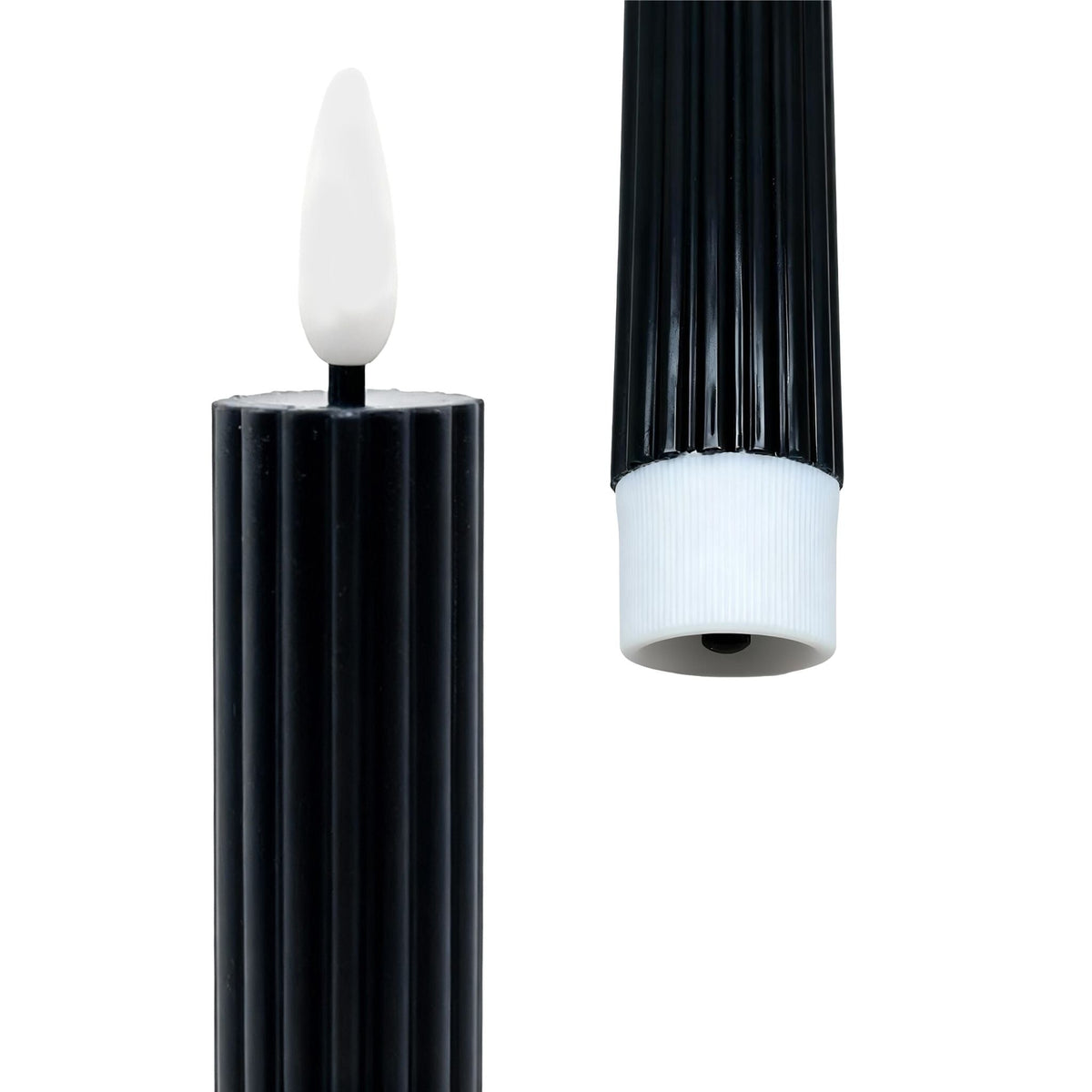 LED Stabkerzen 4er-Set Schwarz von Relaxdays