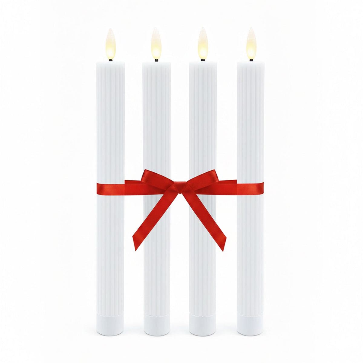 LED Stabkerzen 4er-Set Weiss von Relaxdays