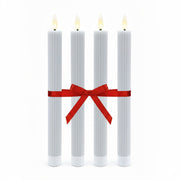 LED Stabkerzen 4er-Set Silber von Relaxdays