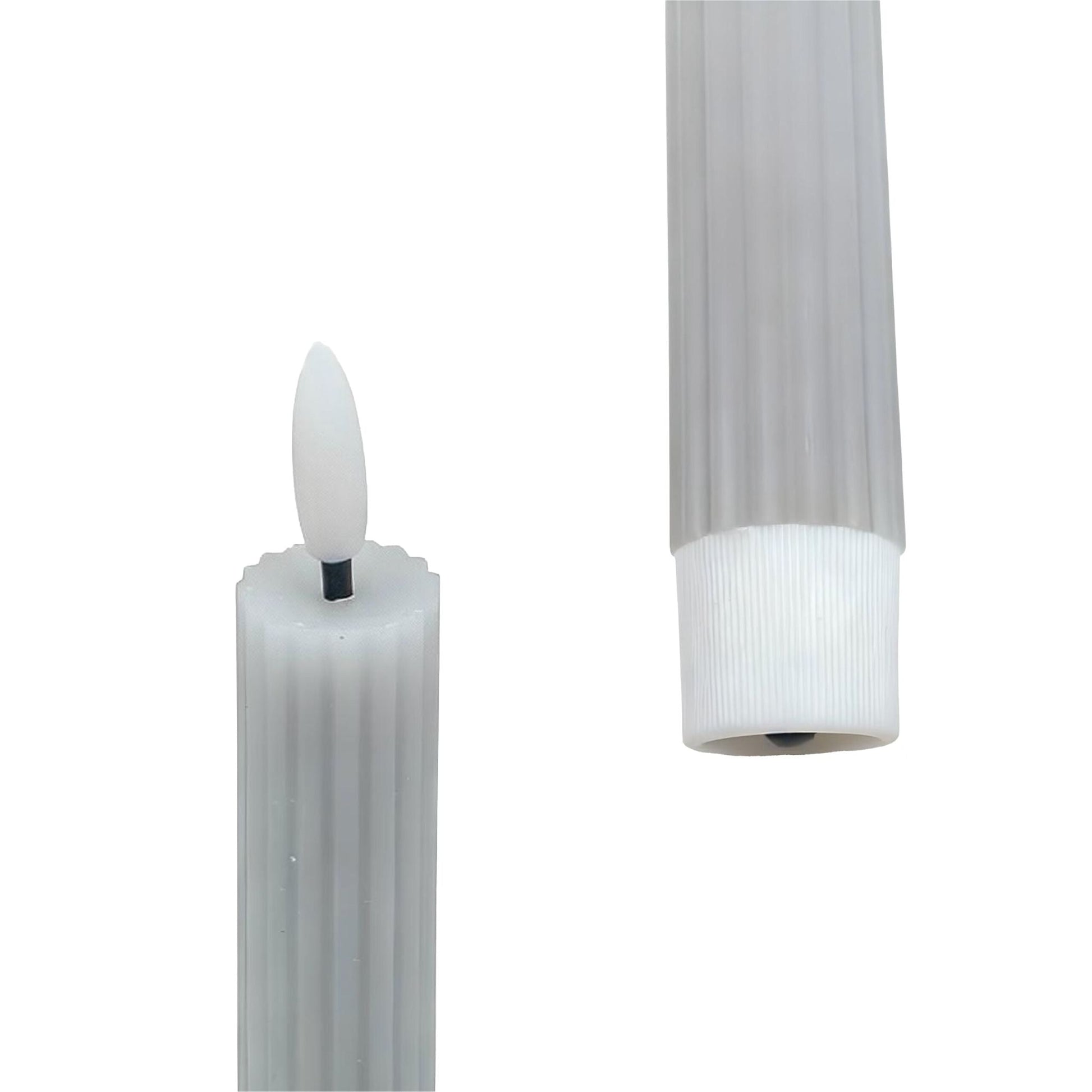 LED Stabkerzen 4er-Set Silber von Relaxdays