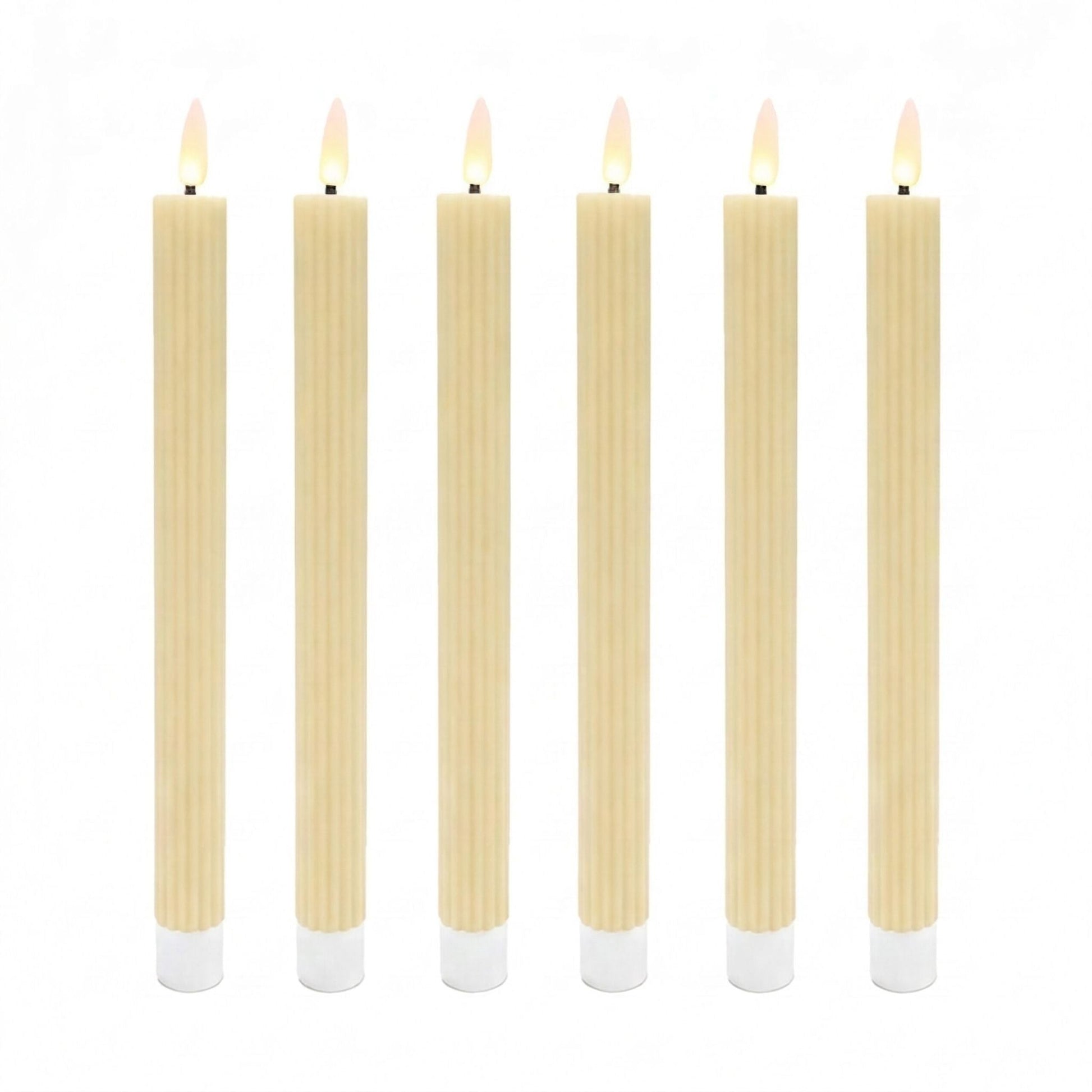 LED Stabkerzen 6er-Set Beige von Relaxdays