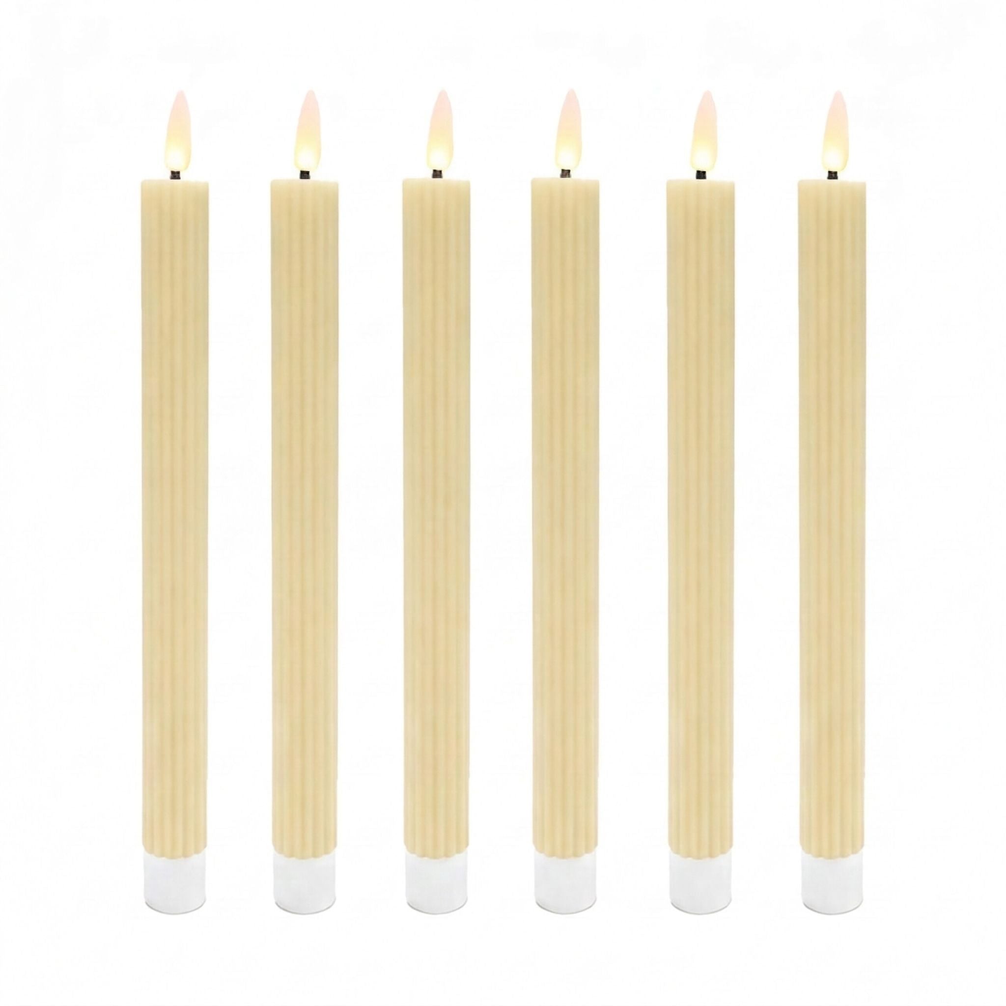 LED Stabkerzen 6er-Set Beige von Relaxdays