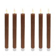 LED Stabkerzen 6er-Set Braun von Relaxdays