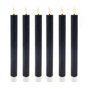 LED Stabkerzen 6er-Set Schwarz von Relaxdays