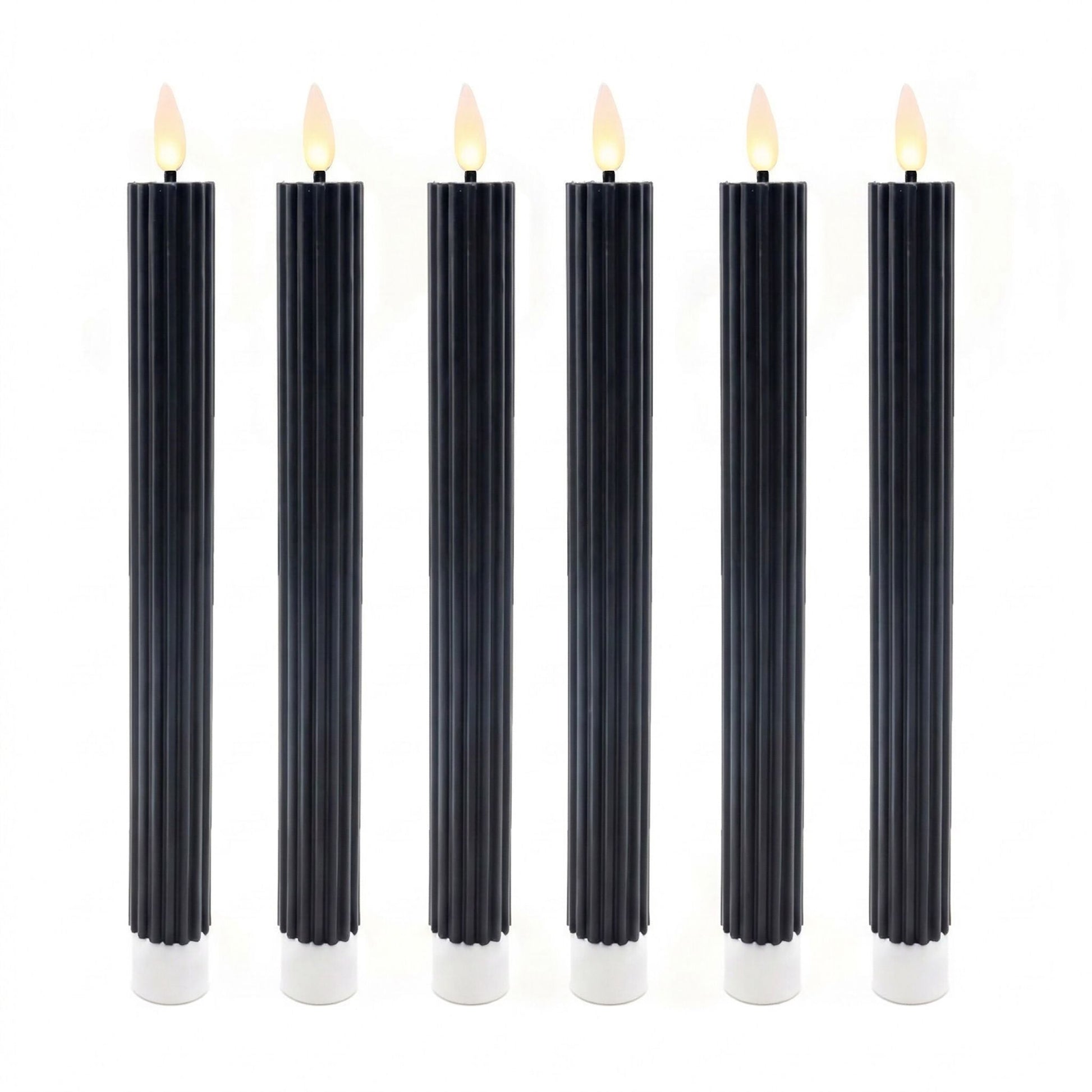 LED Stabkerzen 6er-Set Schwarz von Relaxdays