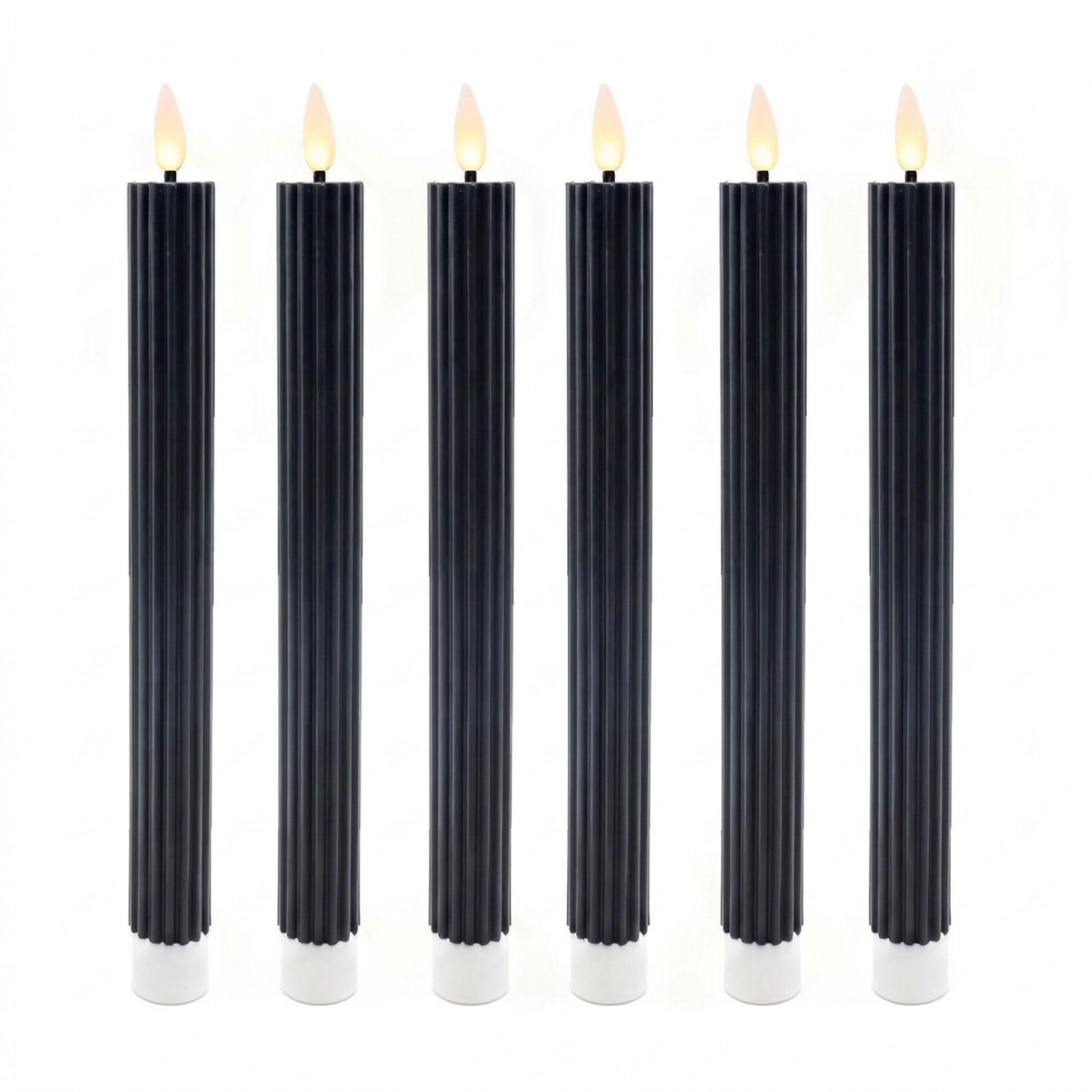 LED Stabkerzen 6er-Set Schwarz von Relaxdays