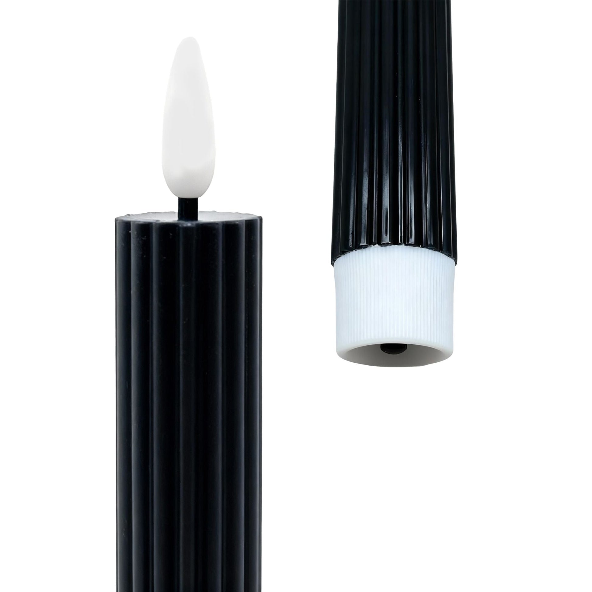 LED Stabkerzen 6er-Set Schwarz von Relaxdays