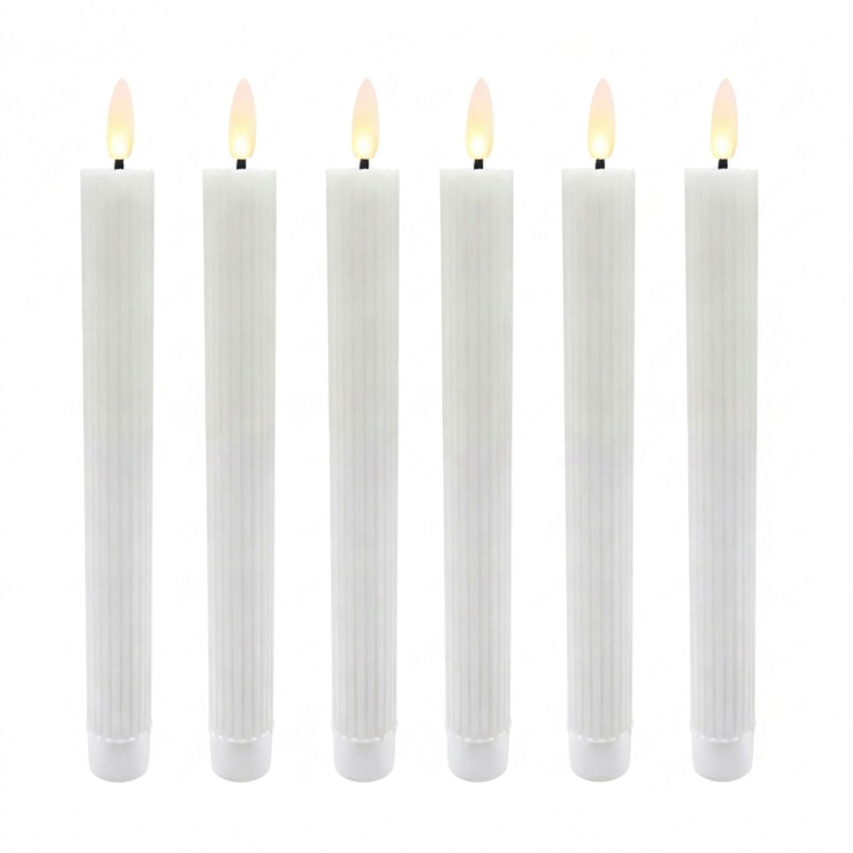 LED Stabkerzen 6er-Set Weiss von Relaxdays