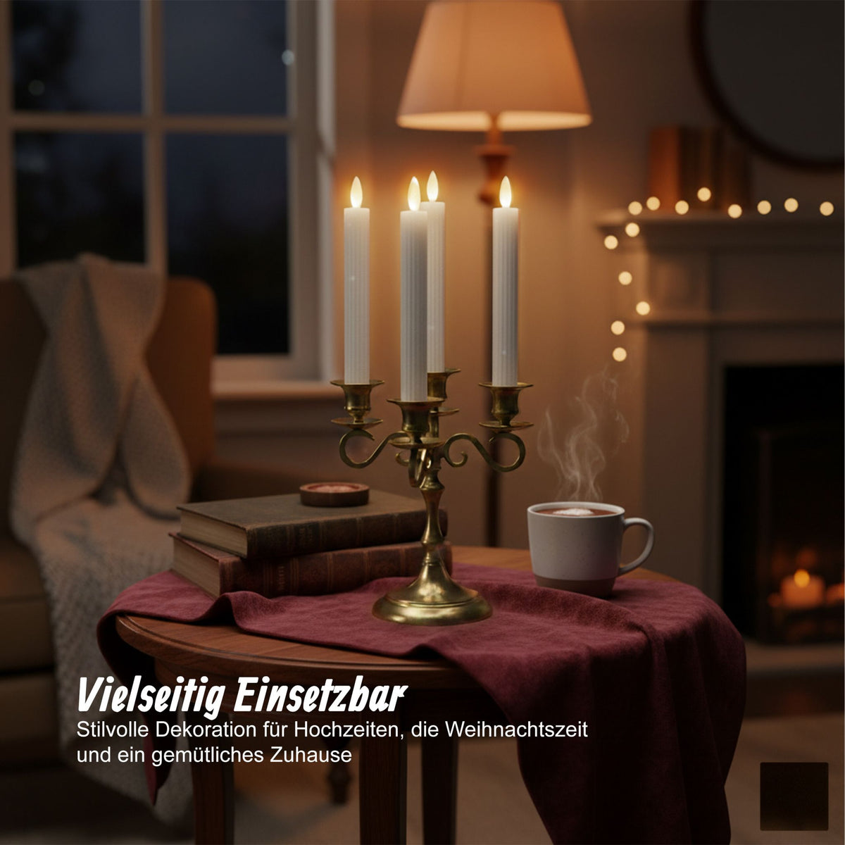LED Stabkerzen 6er-Set Weiss von Relaxdays