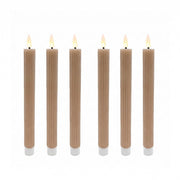 LED Stabkerzen 6er-Set Hellbraun von Relaxdays