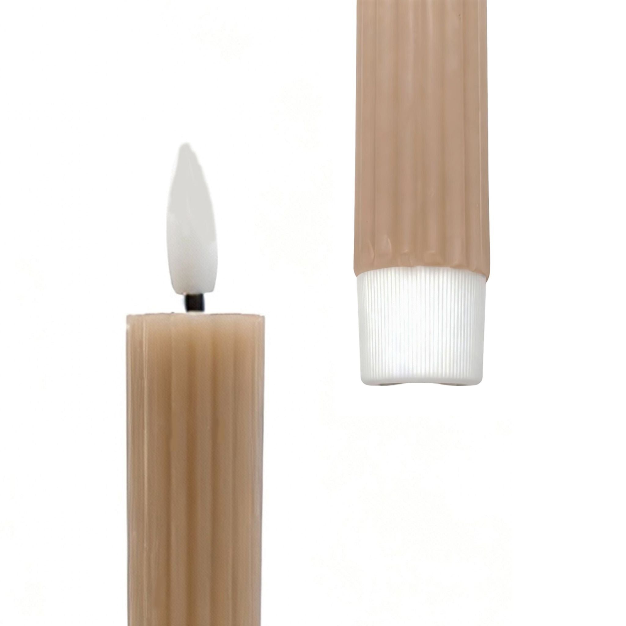 LED Stabkerzen 6er-Set Hellbraun von Relaxdays