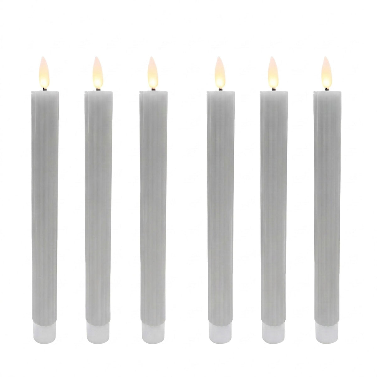 LED Stabkerzen 6er-Set Grau von Relaxdays