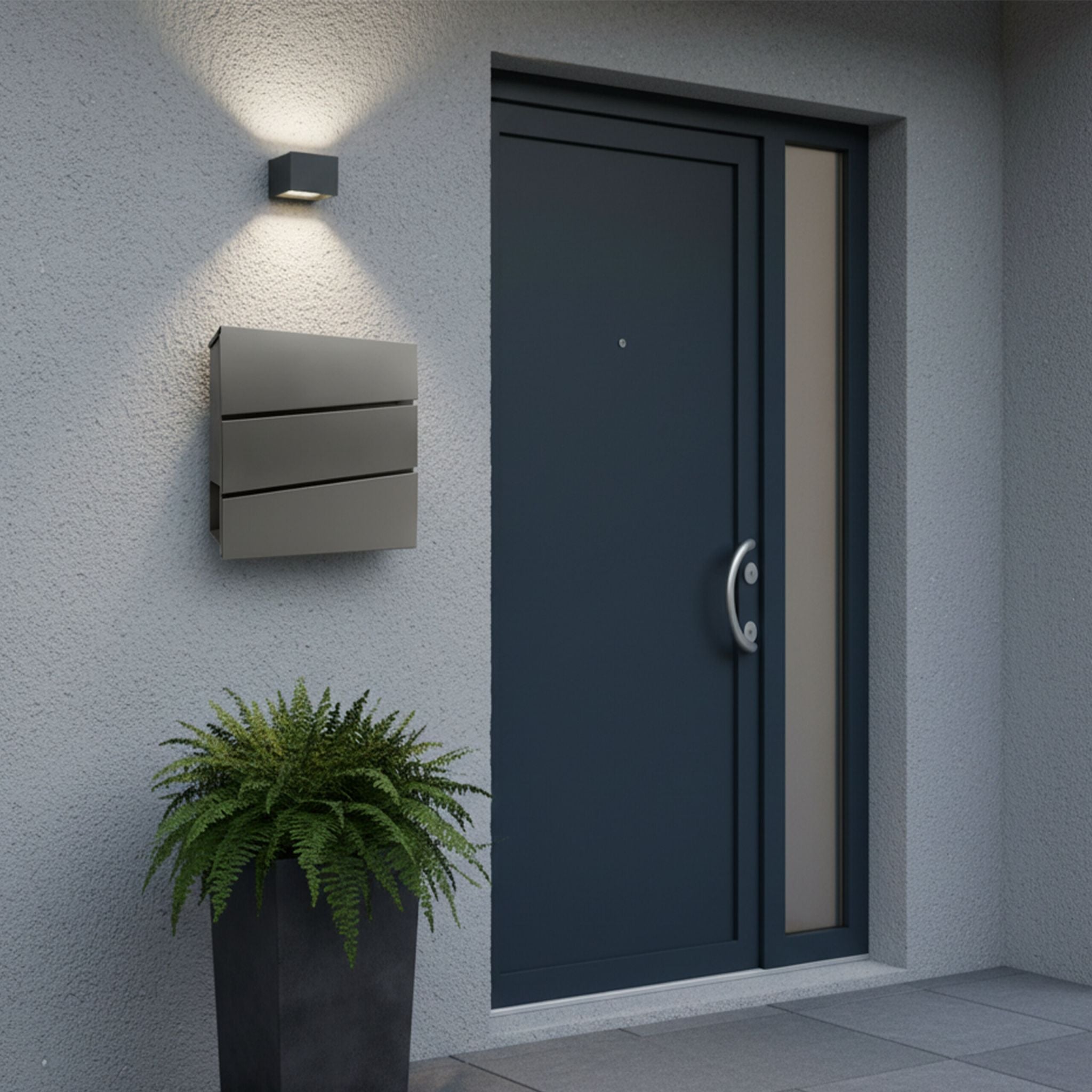 Briefkasten mit Zeitungsfach Anthrazit von Relaxdays