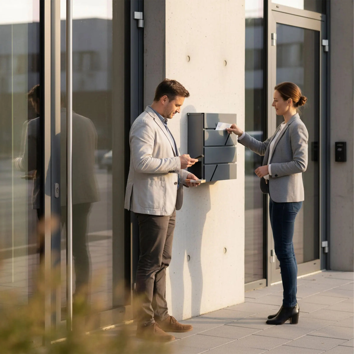 Briefkasten mit Zeitungsfach Metall Anthrazit von Relaxdays