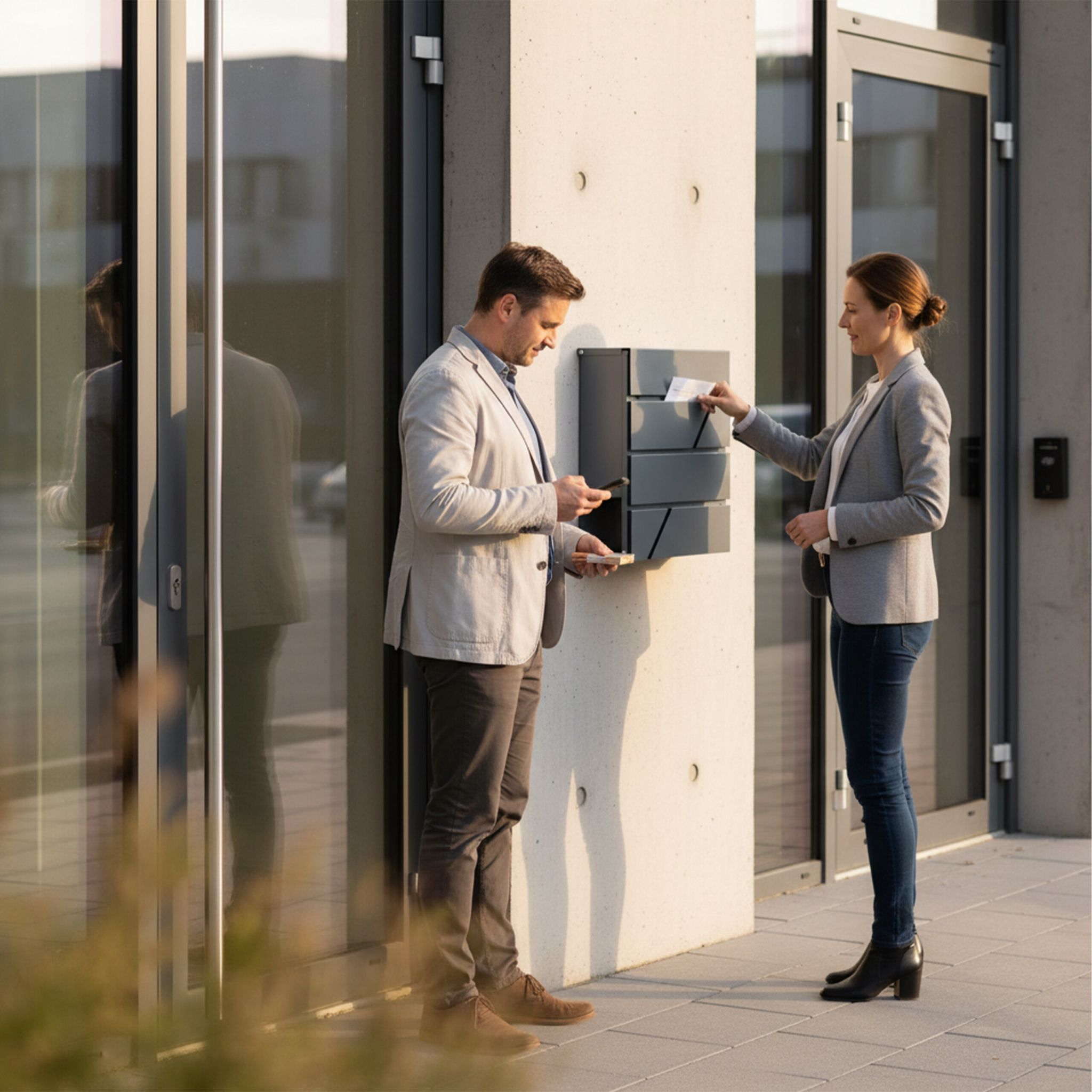 Briefkasten mit Zeitungsfach Metall Anthrazit von Relaxdays