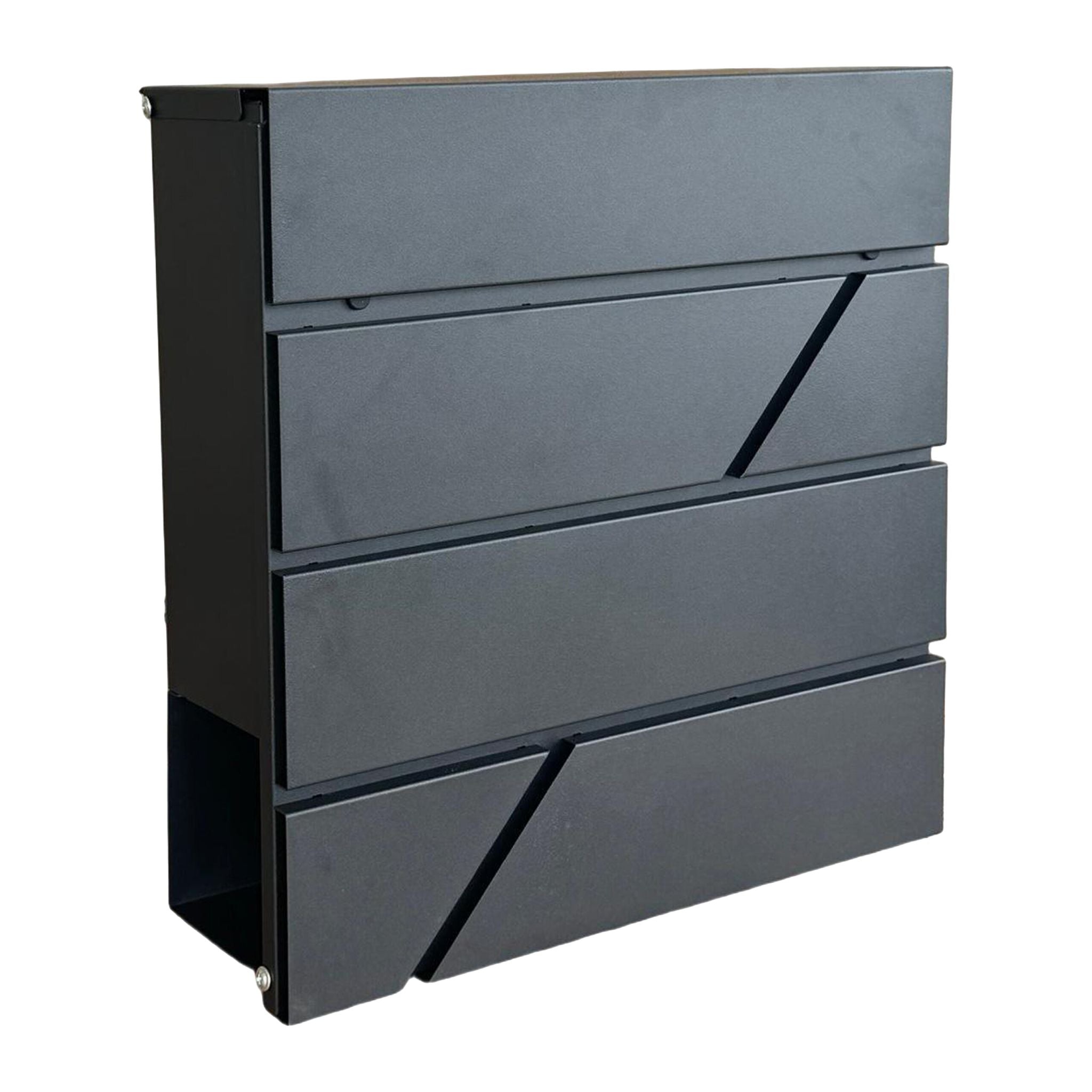 Briefkasten mit Zeitungsfach Metall Schwarz von Relaxdays