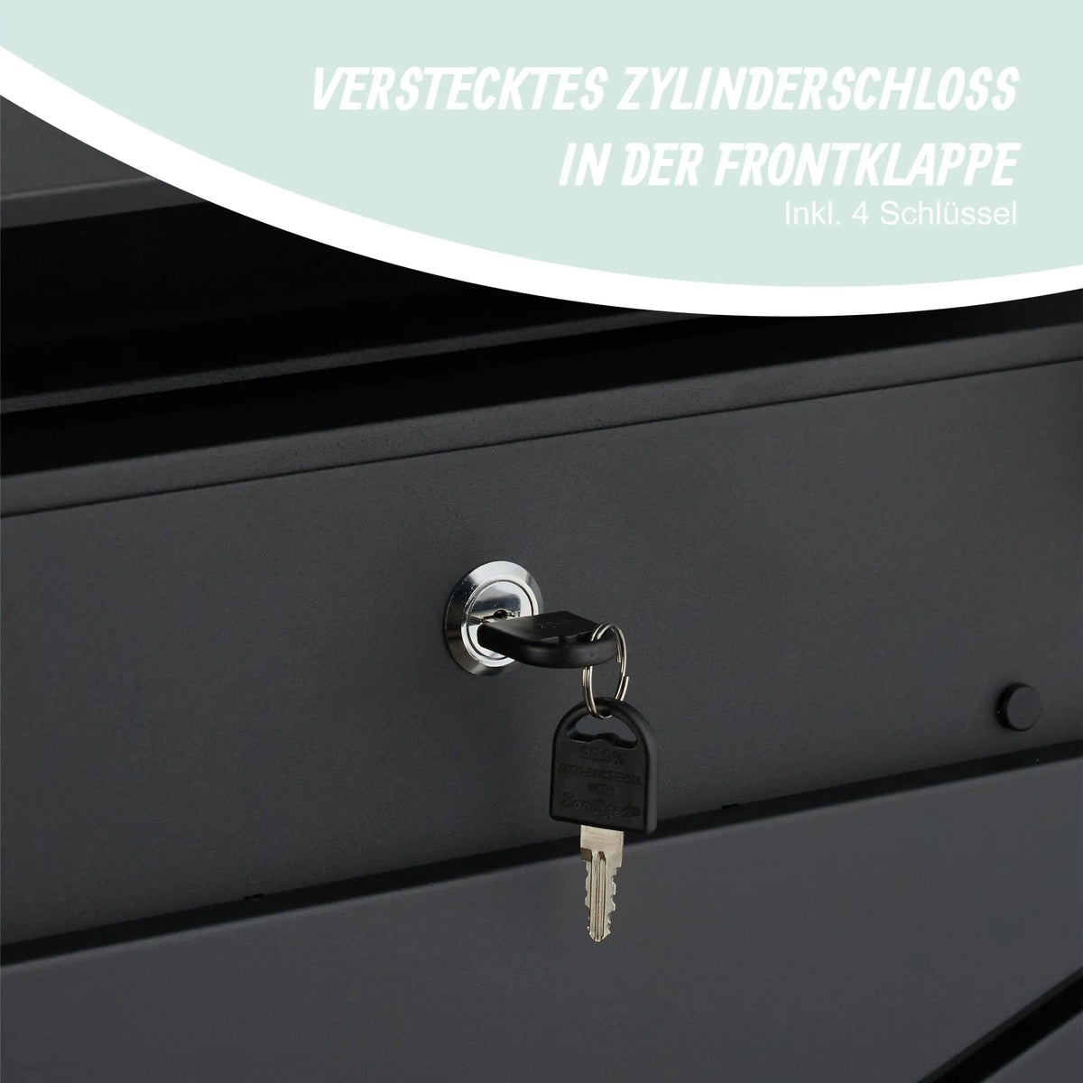 Briefkasten mit Zeitungsfach Metall Schwarz von Relaxdays