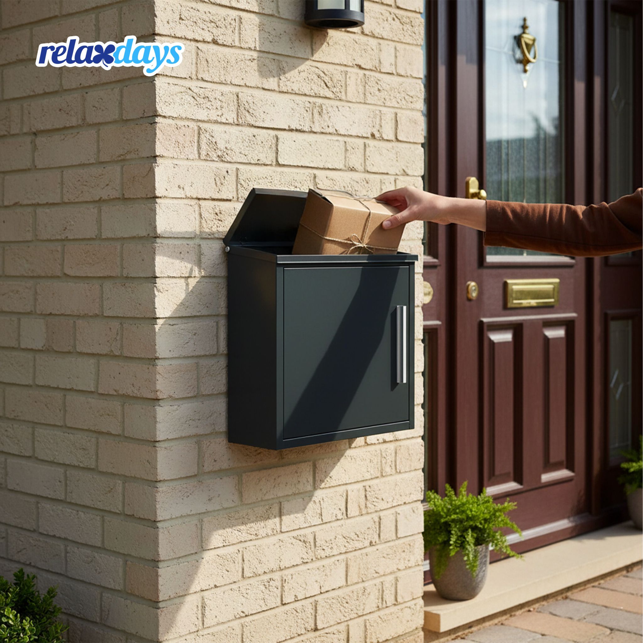 Briefkasten Metall Schwarz von Relaxdays