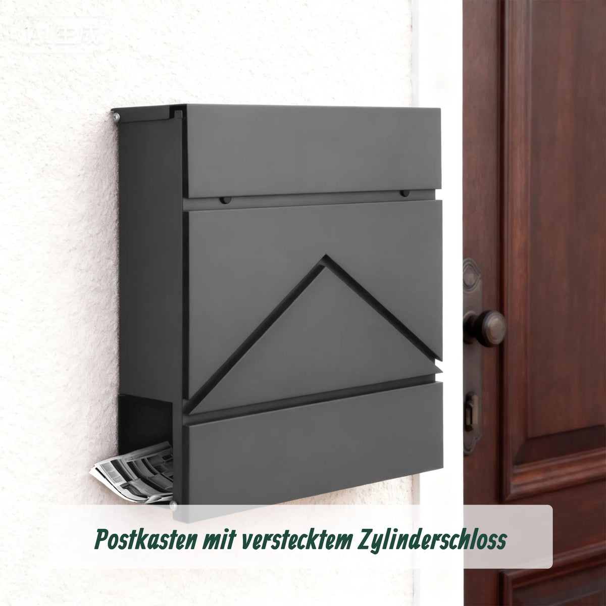 Briefkasten mit Zeitungsfach Metall Anthrazit von Relaxdays