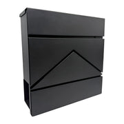 Briefkasten mit Zeitungsfach Metall Schwarz von Relaxdays