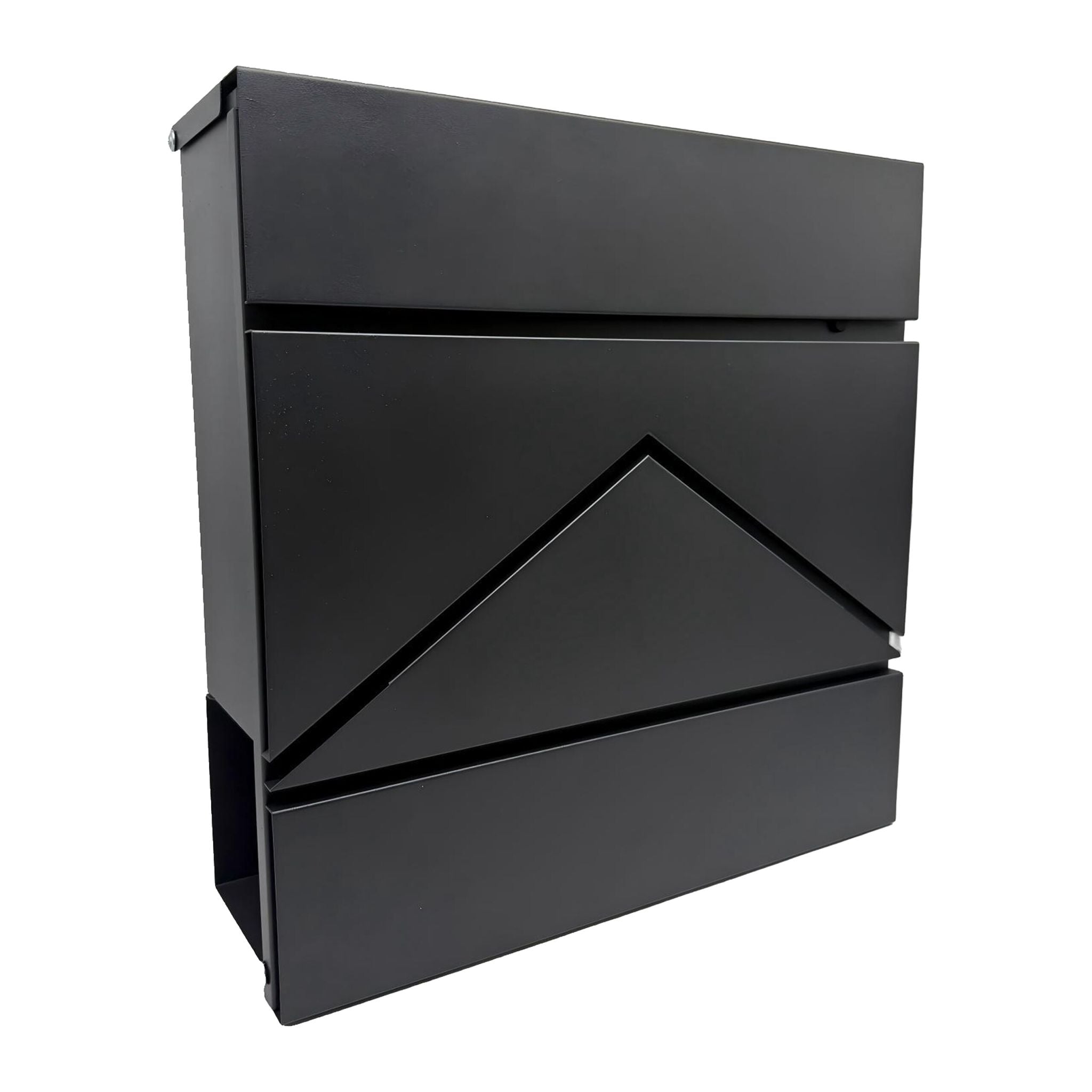 Briefkasten mit Zeitungsfach Metall Schwarz von Relaxdays