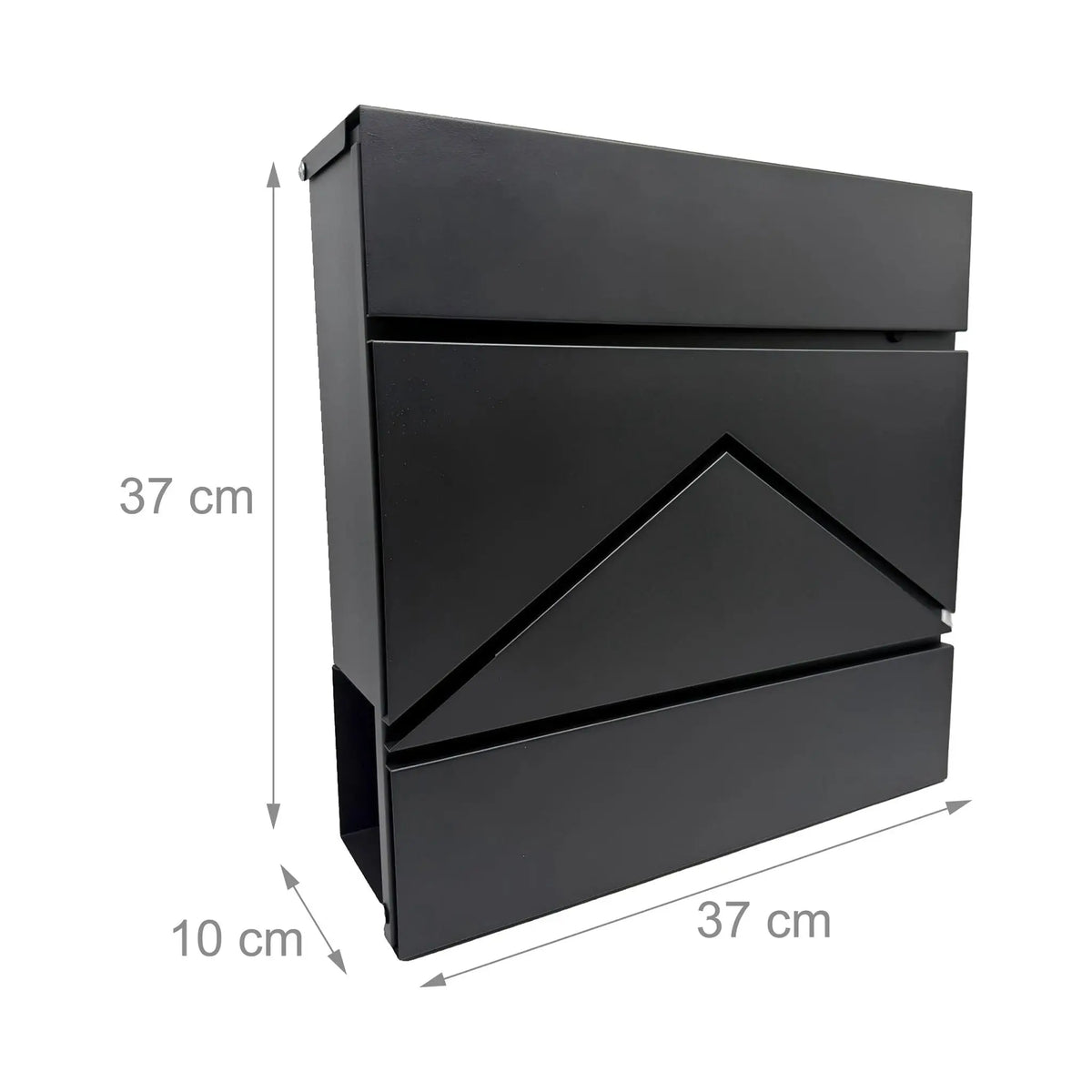 Briefkasten mit Zeitungsfach Metall Schwarz von Relaxdays