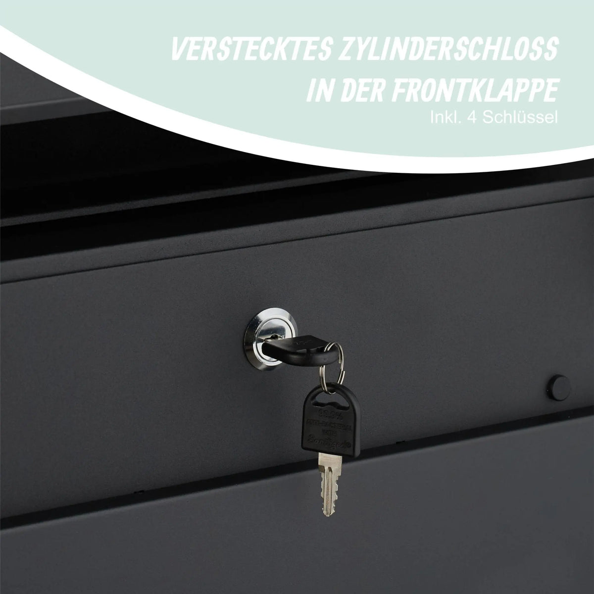 Briefkasten mit Zeitungsfach Metall Schwarz von Relaxdays