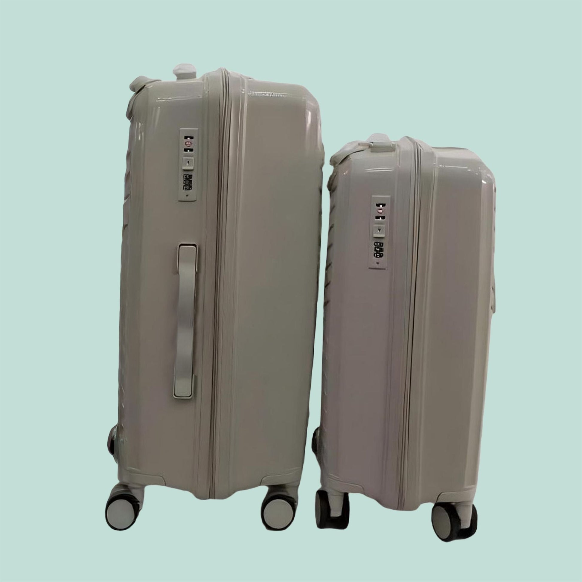 Kofferset 2-teilig Beige-Schwarz von Relaxdays