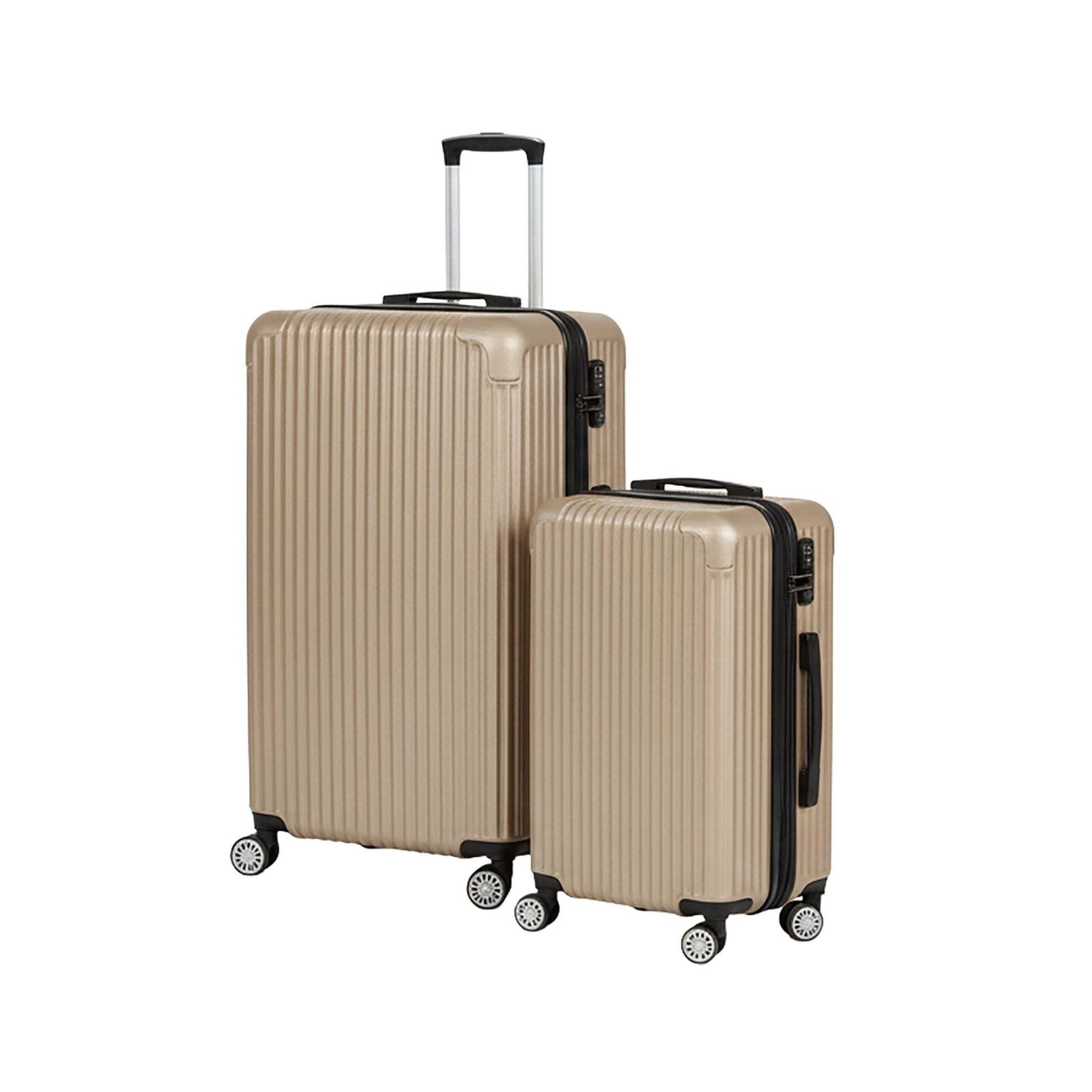 Kofferset 2-teilig Beige-Schwarz von Relaxdays