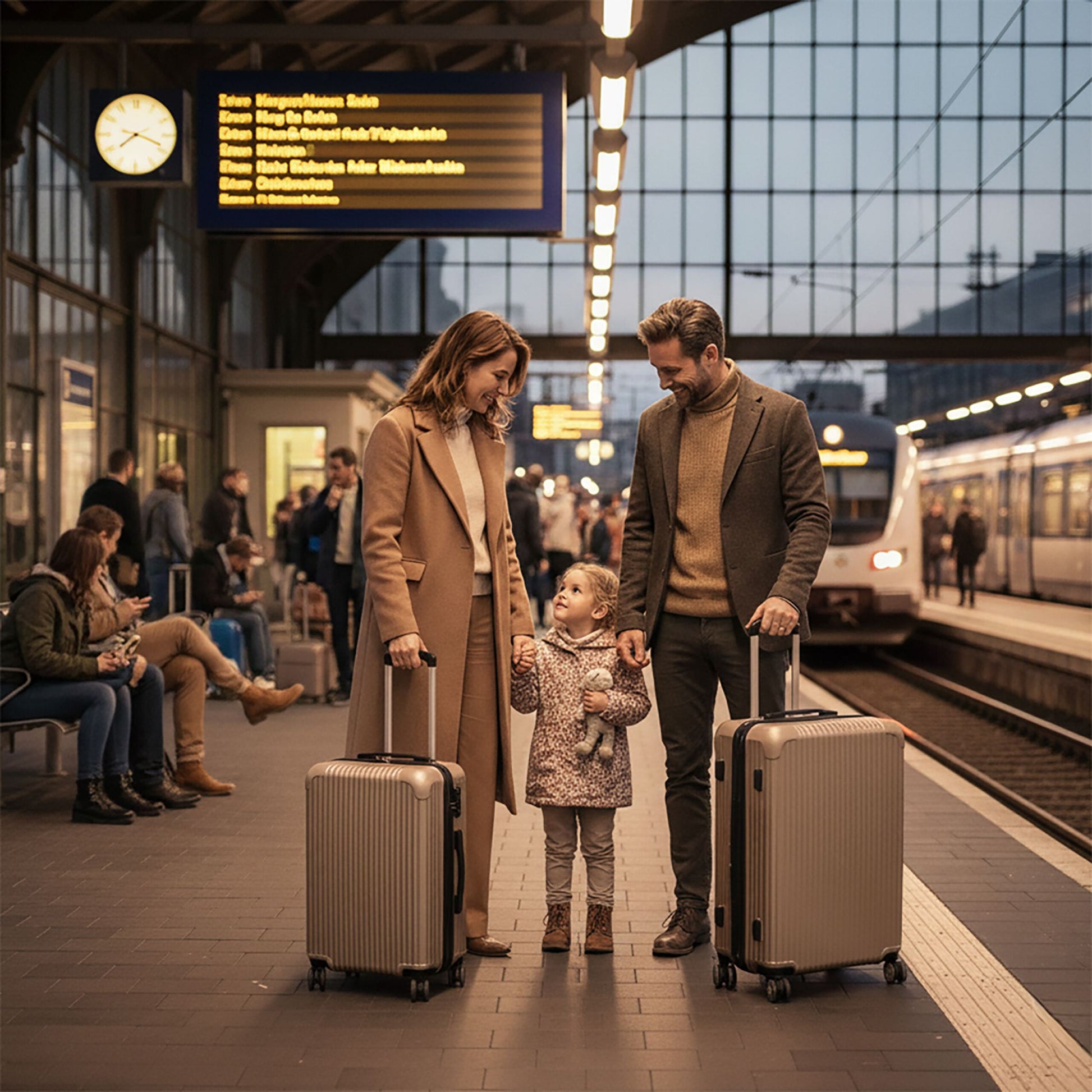 Kofferset 2-teilig Beige-Schwarz von Relaxdays