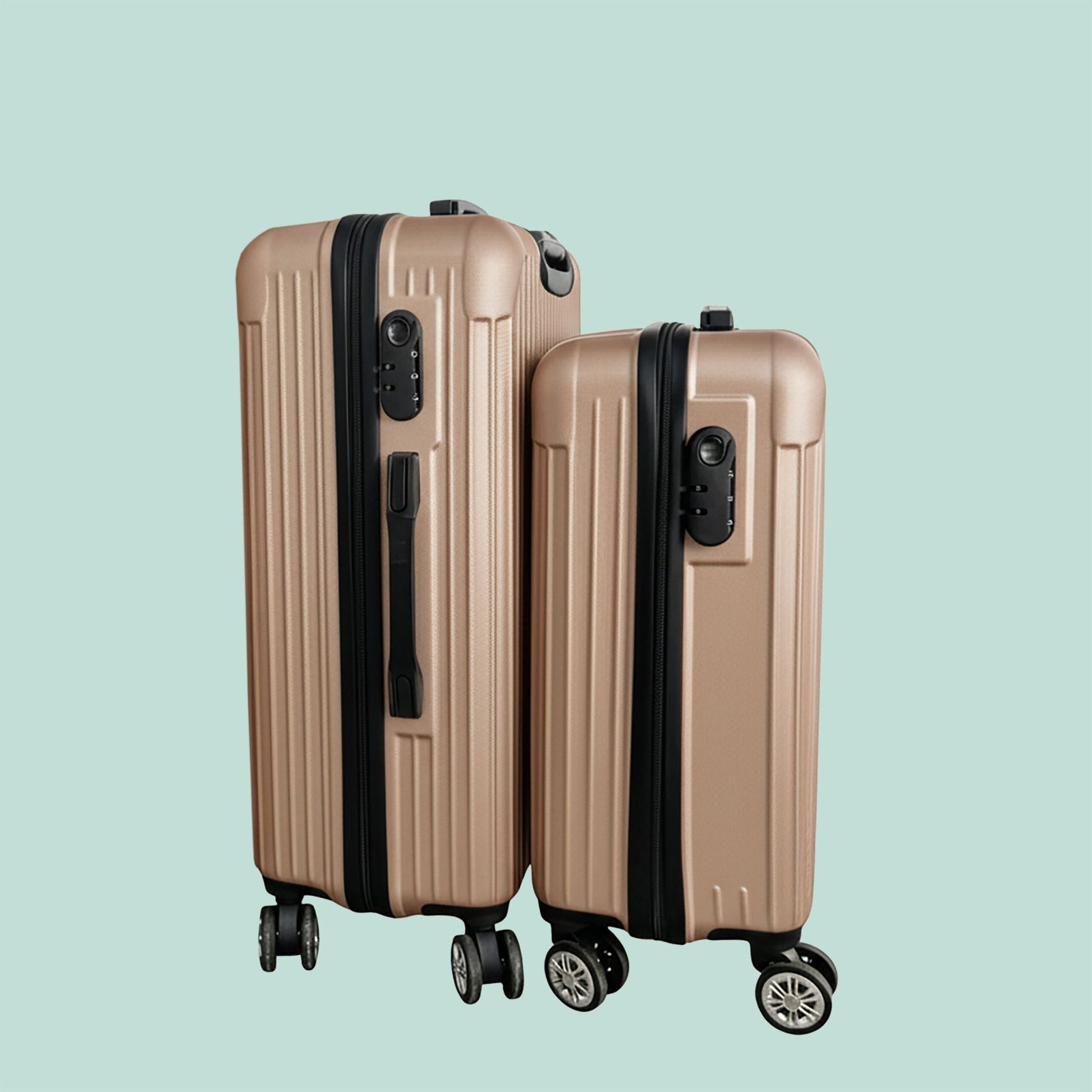 Kofferset 2-teilig Beige-Schwarz von Relaxdays