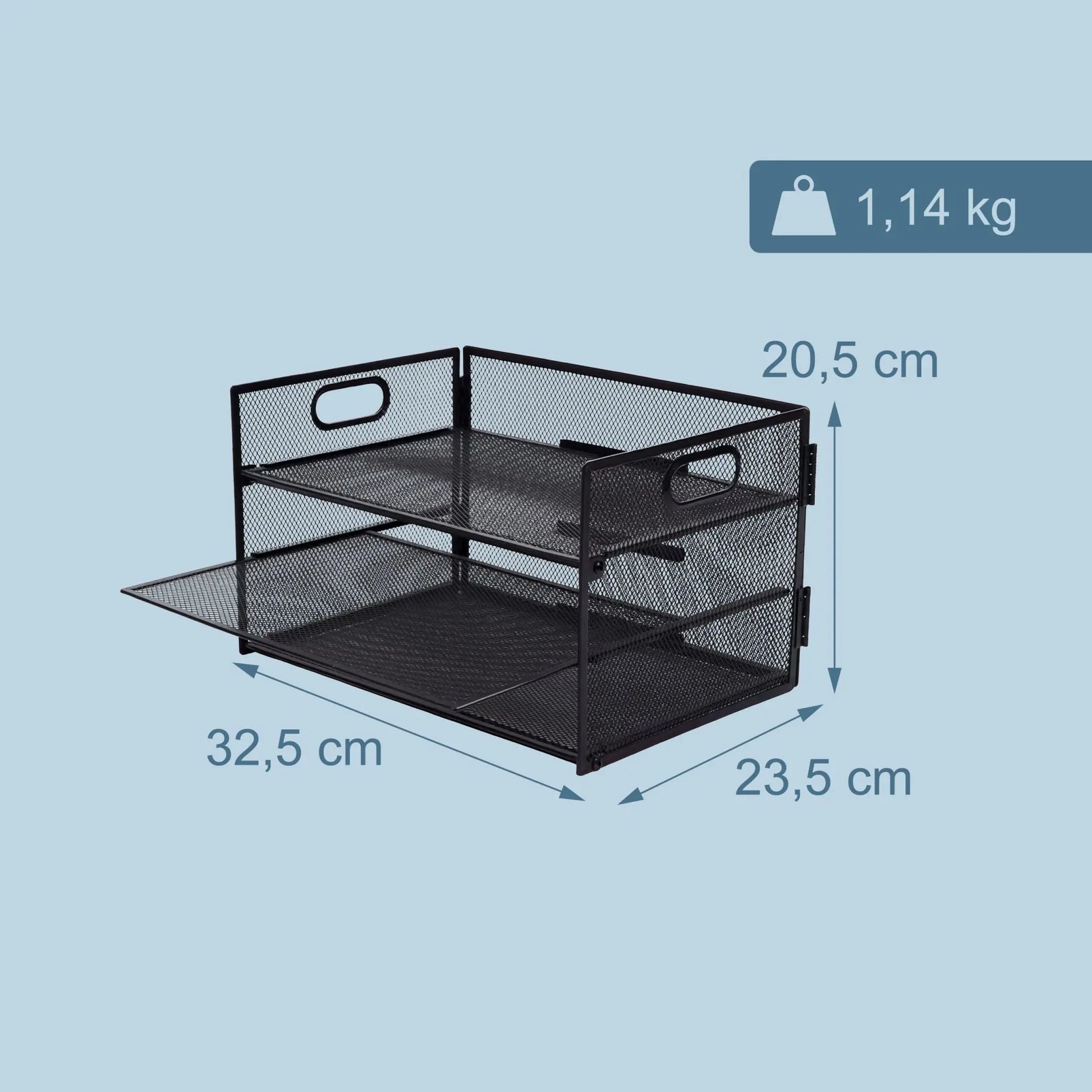 Dokumentenablage Metall 3 Fächer Schwarz von Relaxdays