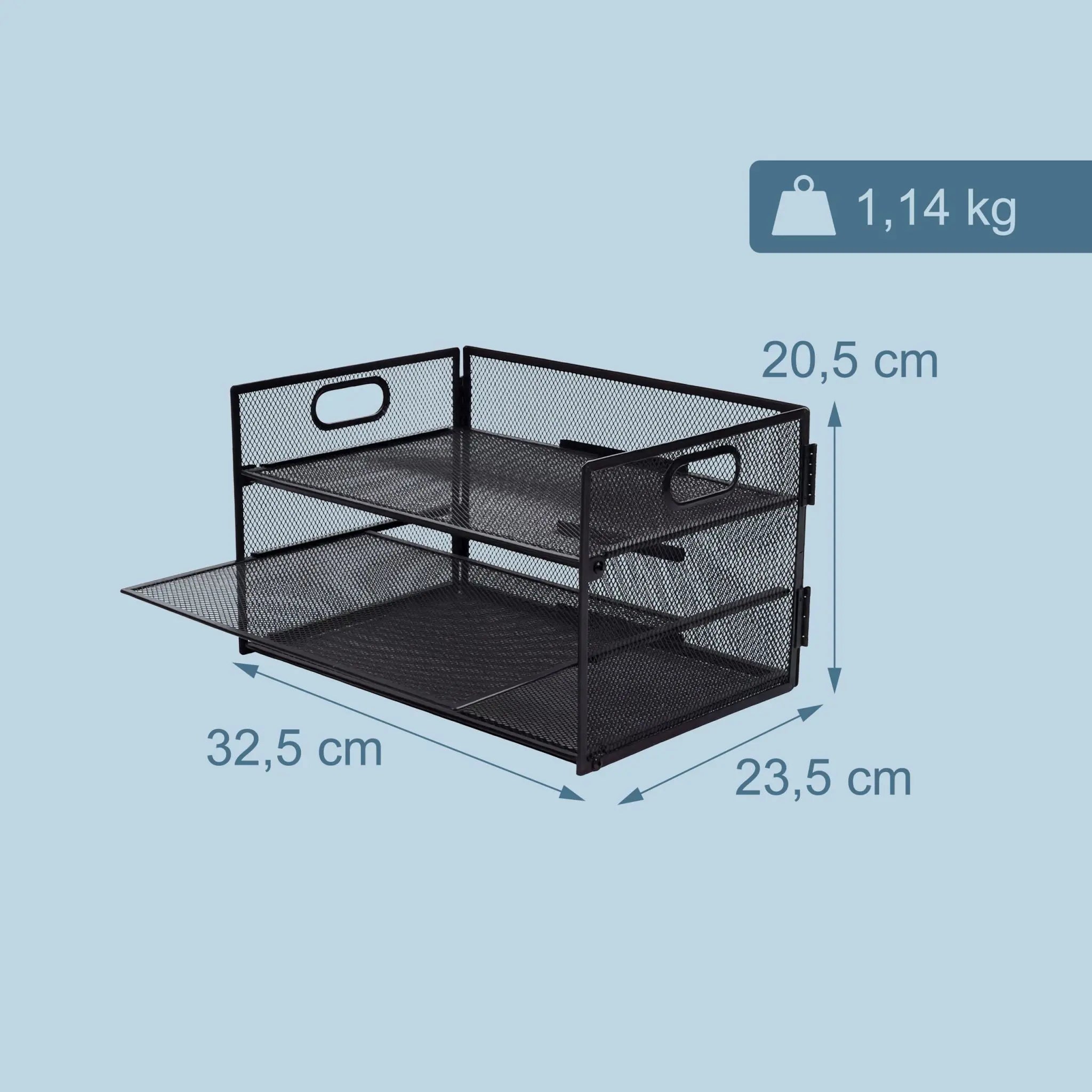 Dokumentenablage Metall 3 Fächer Schwarz von Relaxdays